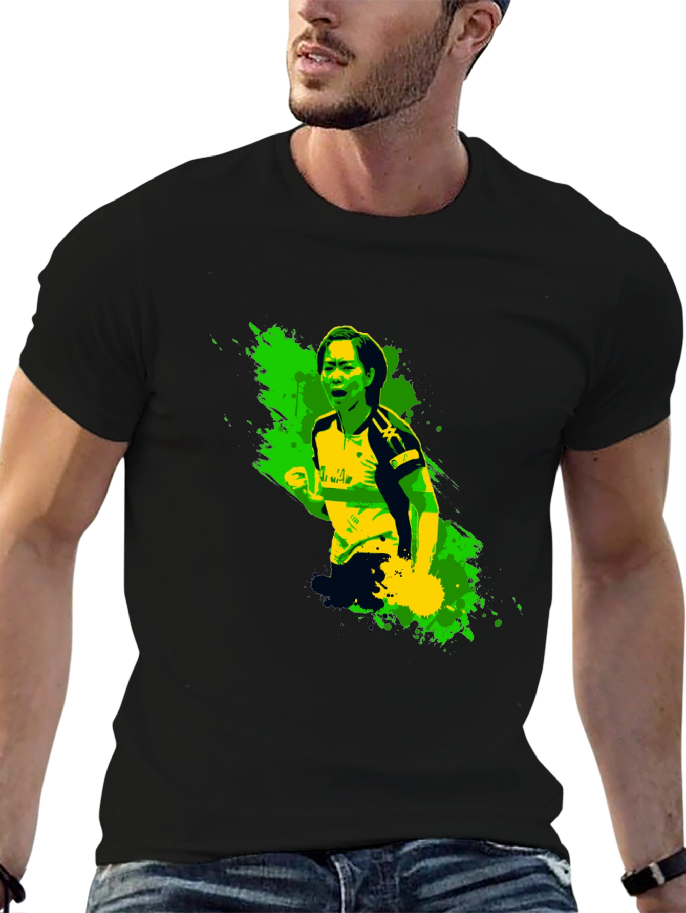 Black Ping Pong Player Graphic Tee - Unique Design view 6