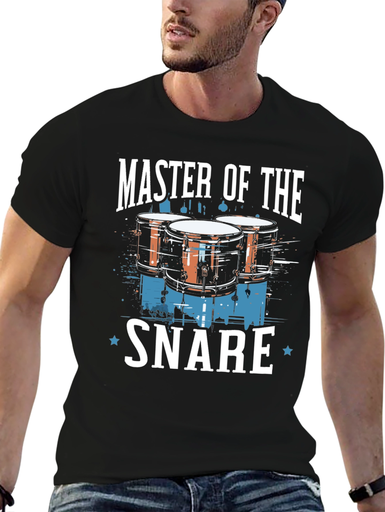 Black Master of the Snare Drummer T-Shirt - Black view 6