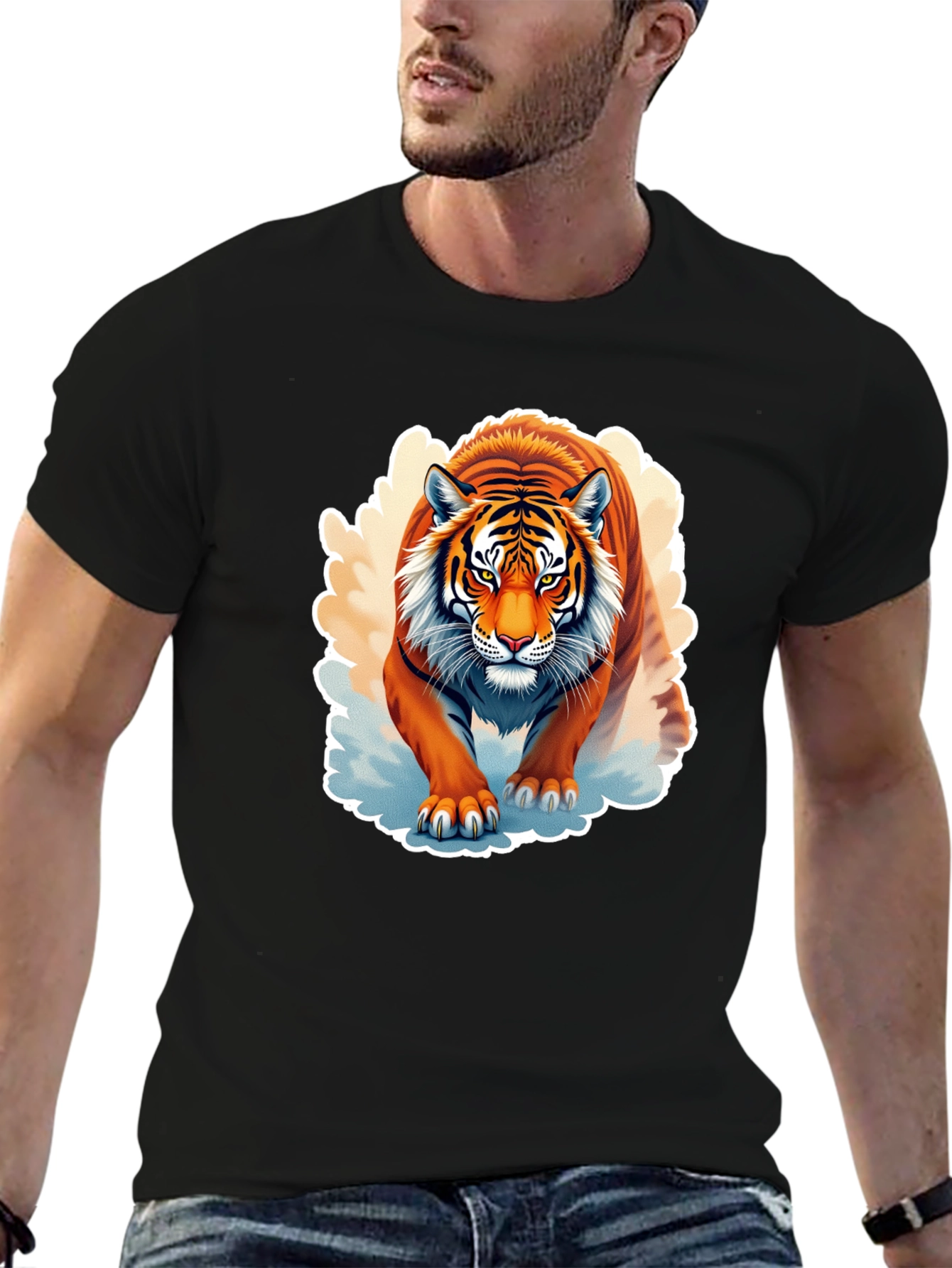 Black Tiger Graphic T-Shirt - Fierce Animal Design view 6