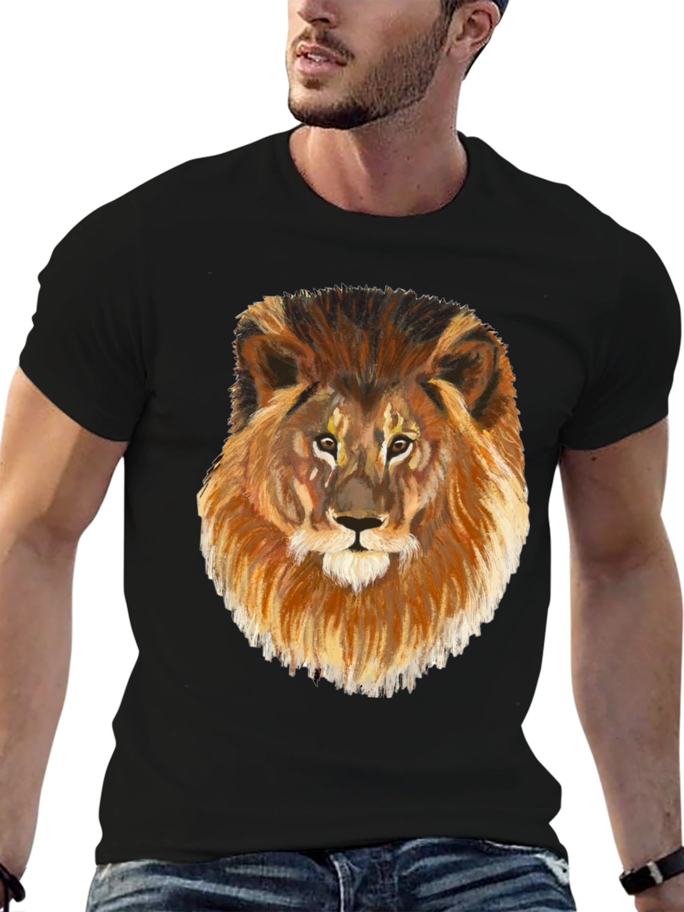 Black Lion Graphic Tee - Black Cotton Blend view 6