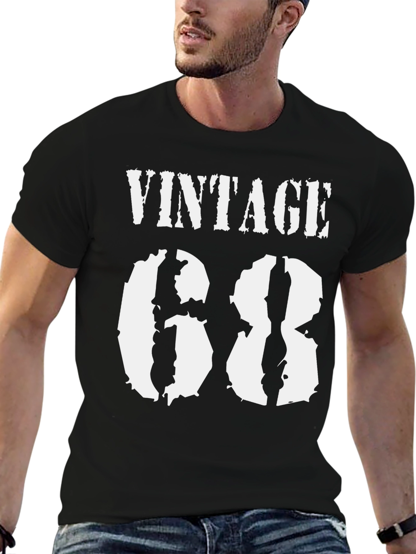 Black Vintage 68 Black T-Shirt view 6