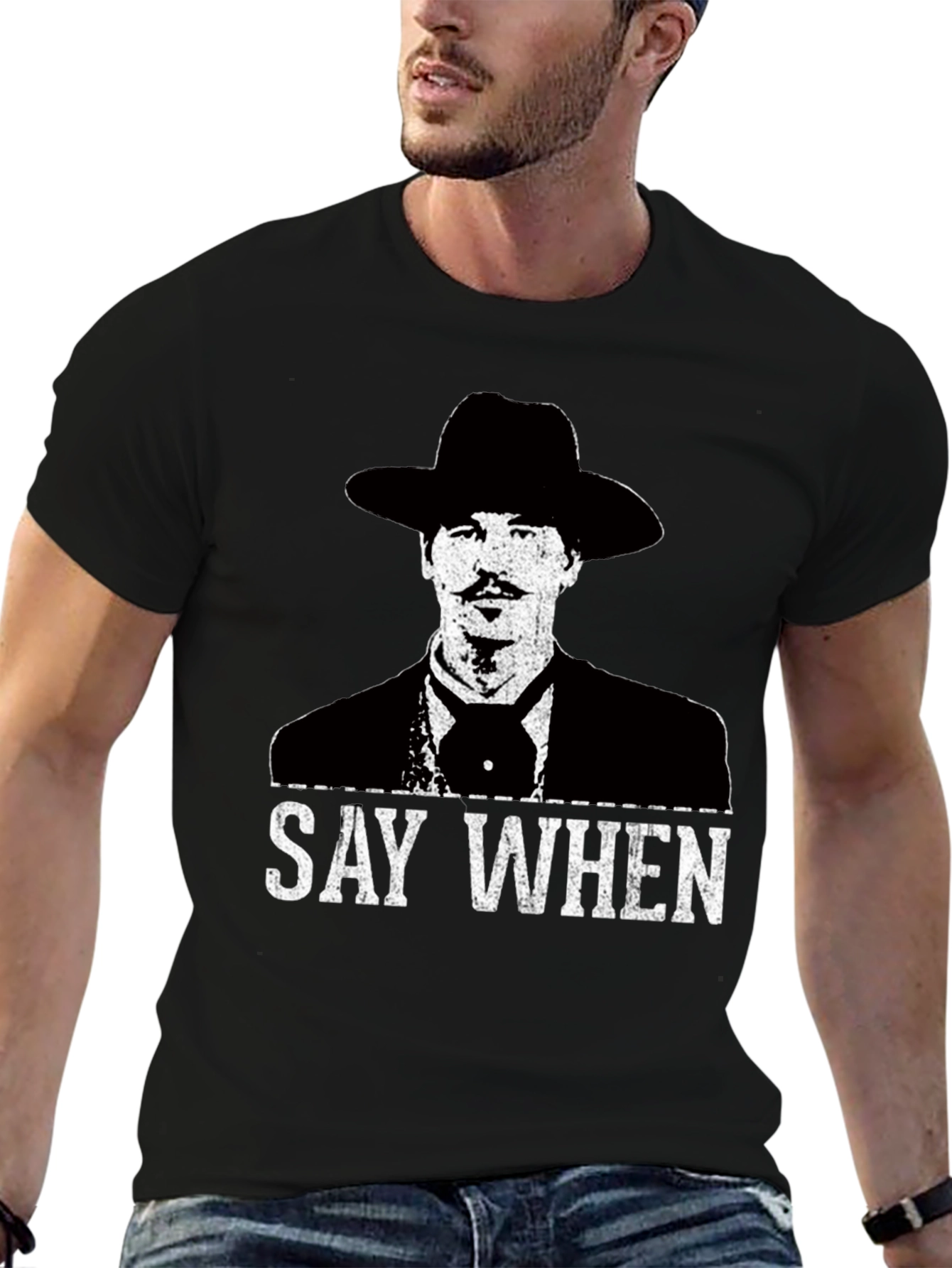 Black Say When T-Shirt - Tombstone Inspired Western Wear view 6