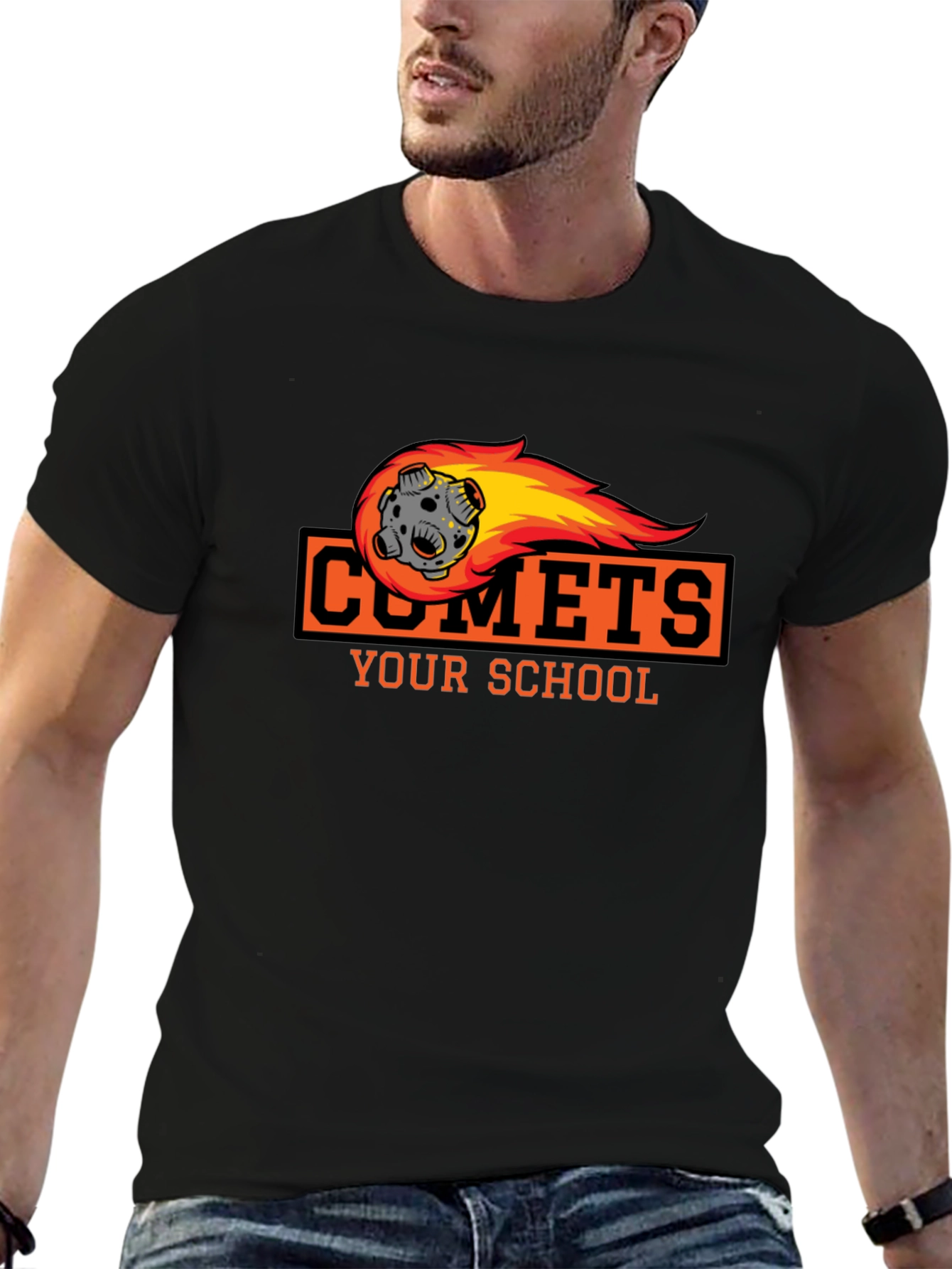 Black Comets School T-Shirt - Black view 6