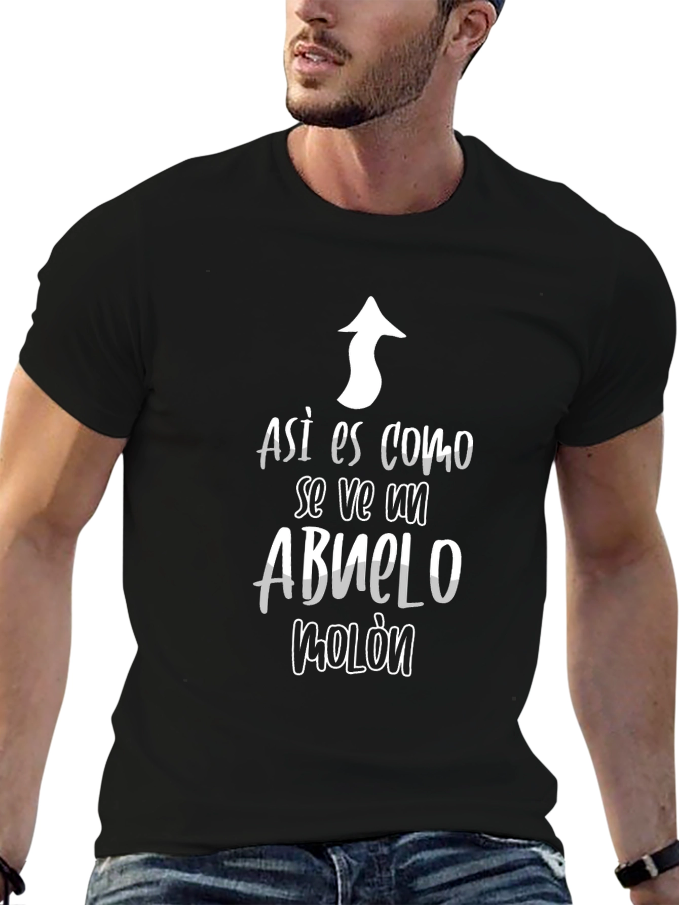 Black Cool Grandpa T-Shirt - "Así es como se ve un ABuelo Molón" view 6
