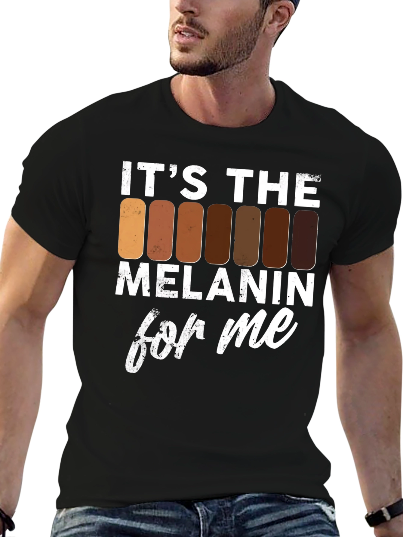 Black It's The Melanin For Me T-Shirt view 6