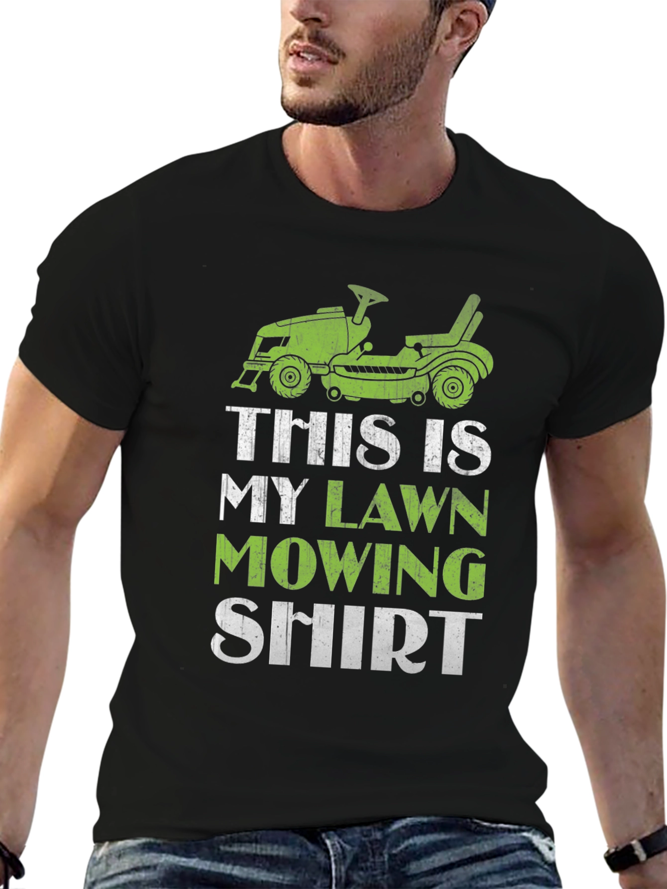 Black Lawn Mowing Shirt - Funny Gardener T-Shirt view 6