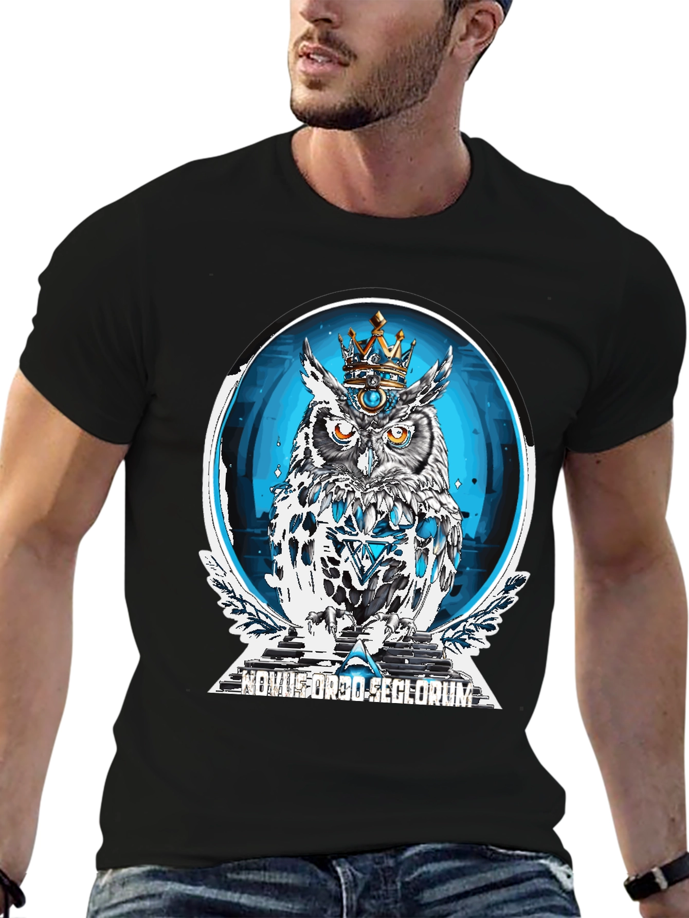 Black Crowned Owl Graphic Tee - New World Order view 6