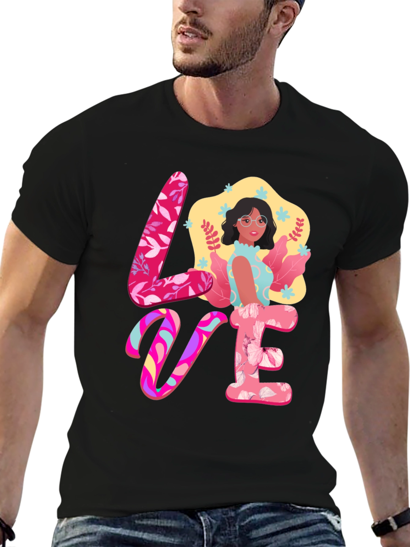 Black Love Graphic Print Tee view 6