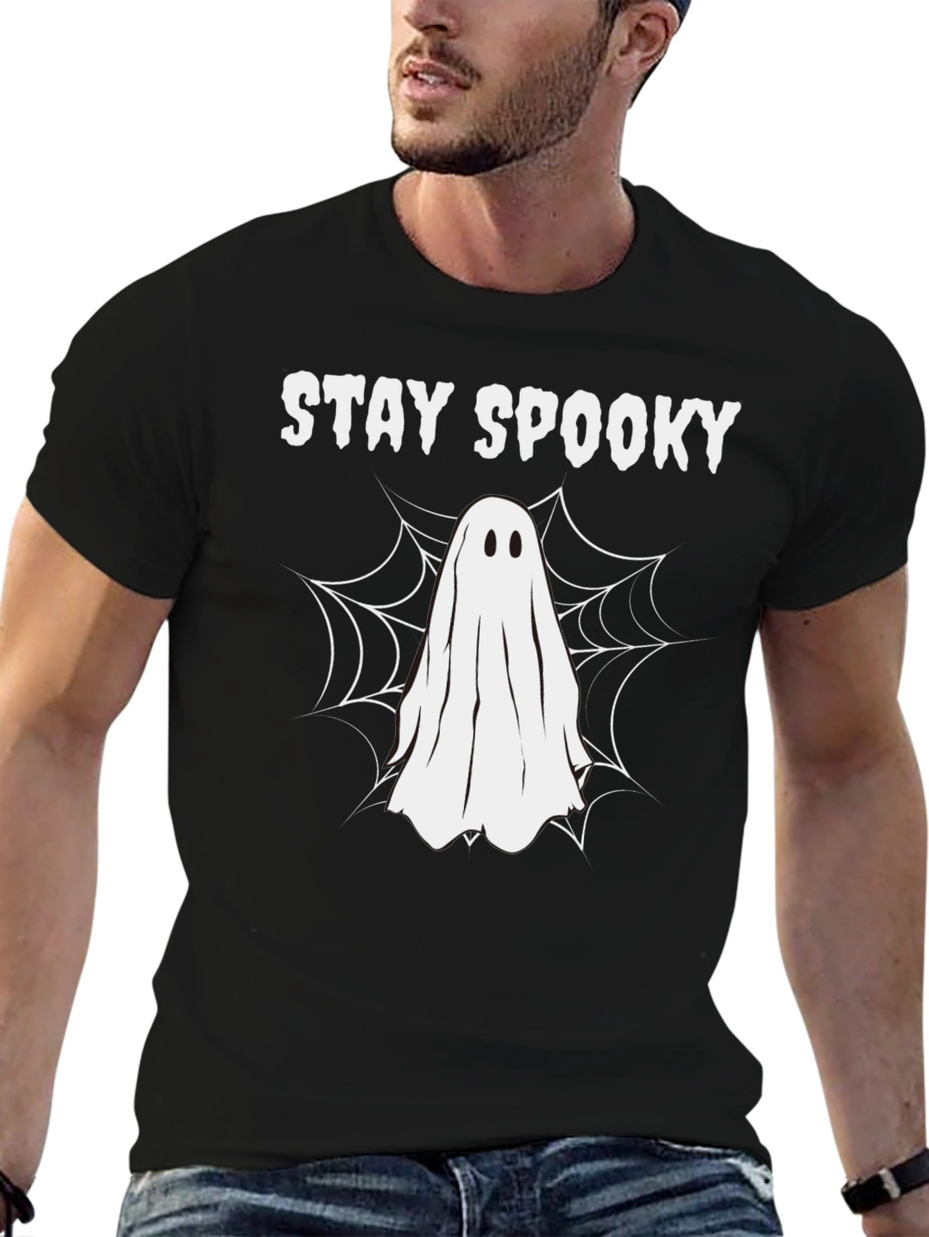 Stay Spooky Ghost Halloween Graphic Tee - 6