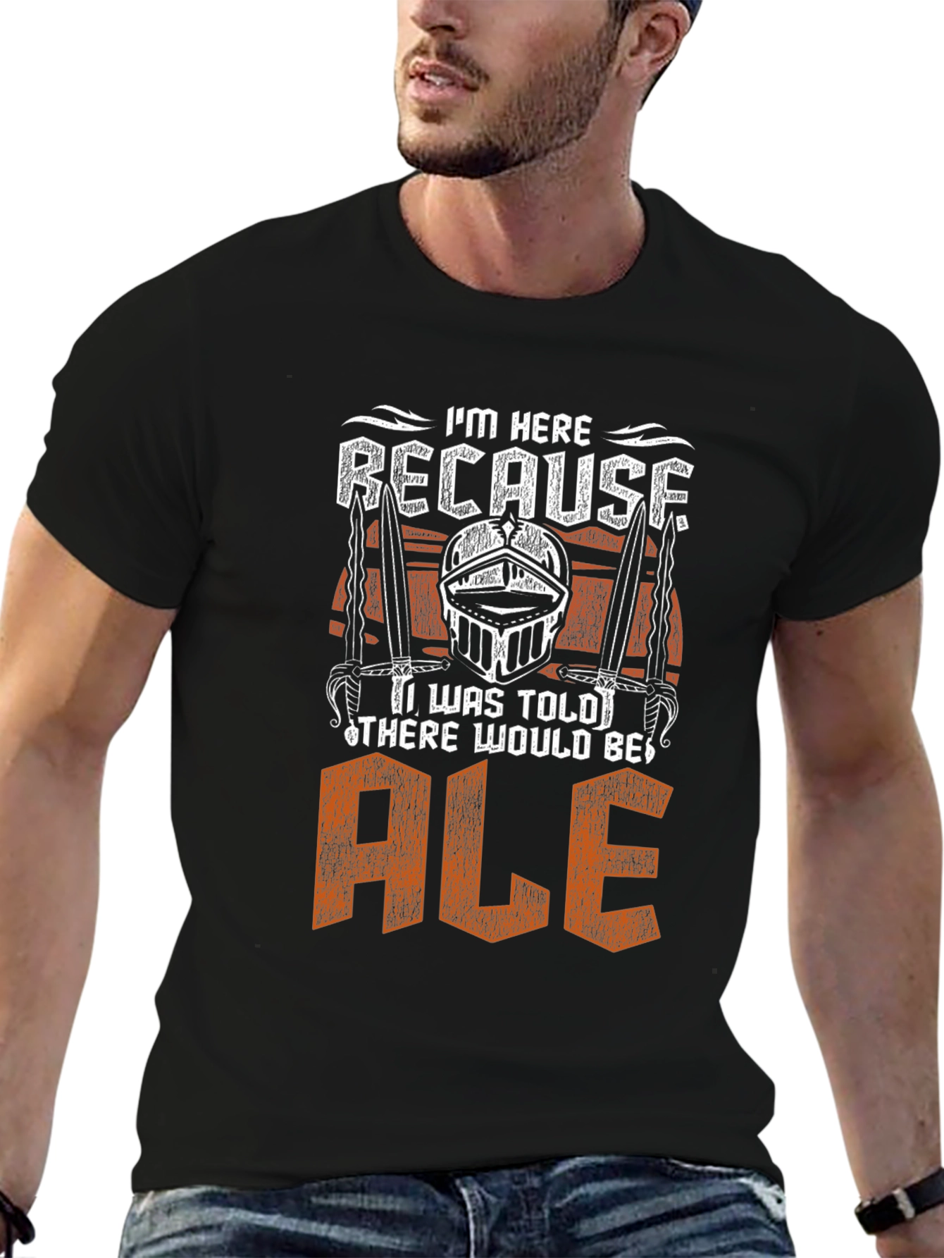 Black I'm Here Because I Was Told There Would Be Ale T-Shirt view 6