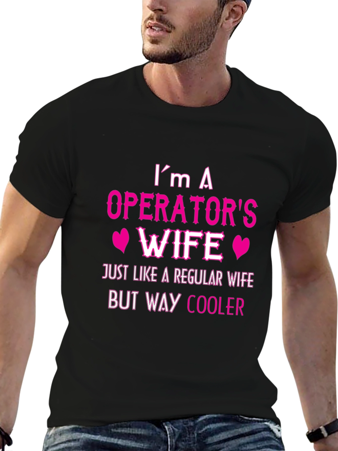 Black Operator's Wife T-Shirt - Cool Wife Tee view 6