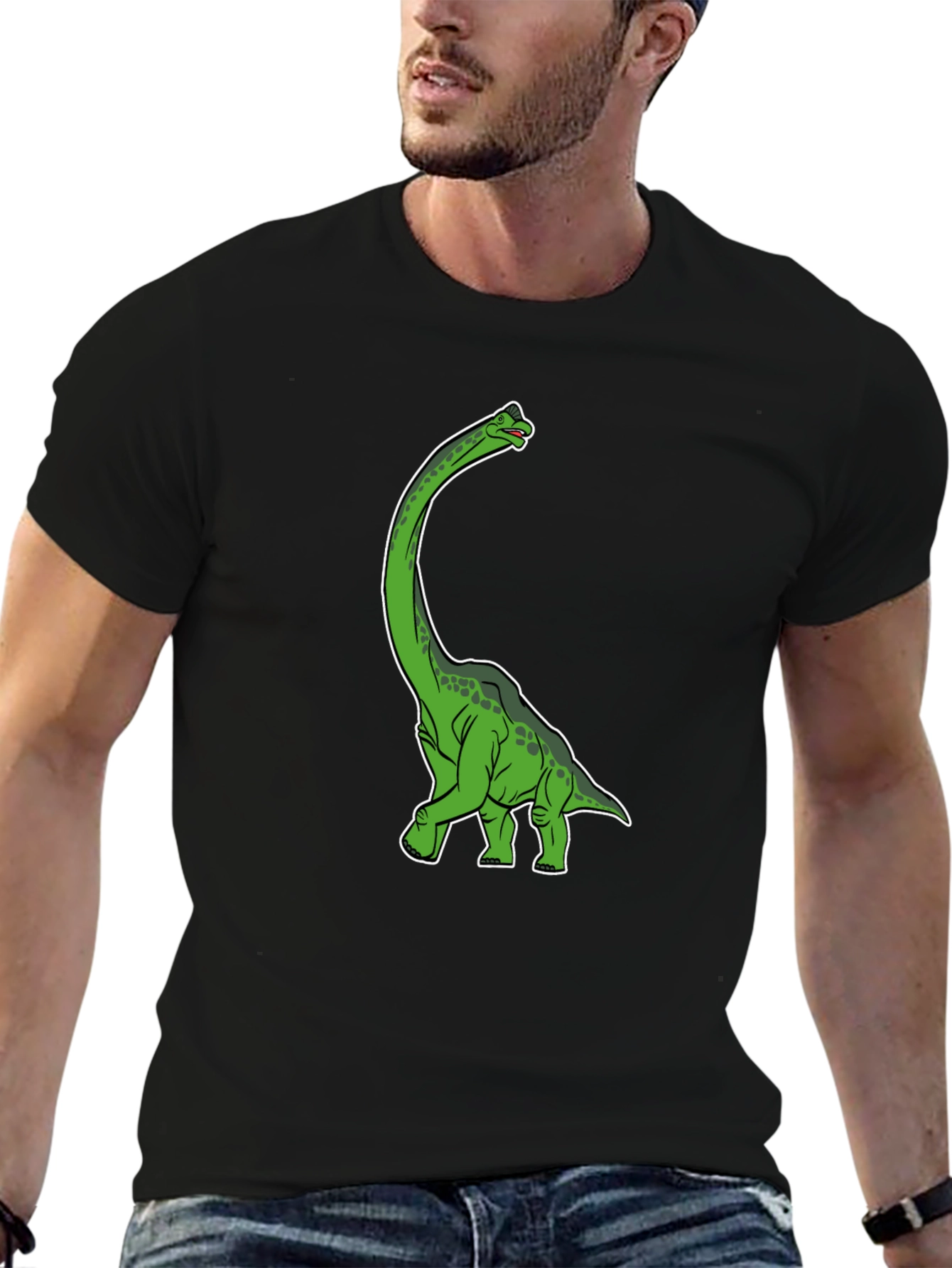 Black Dinosaur Graphic Black T-Shirt view 6