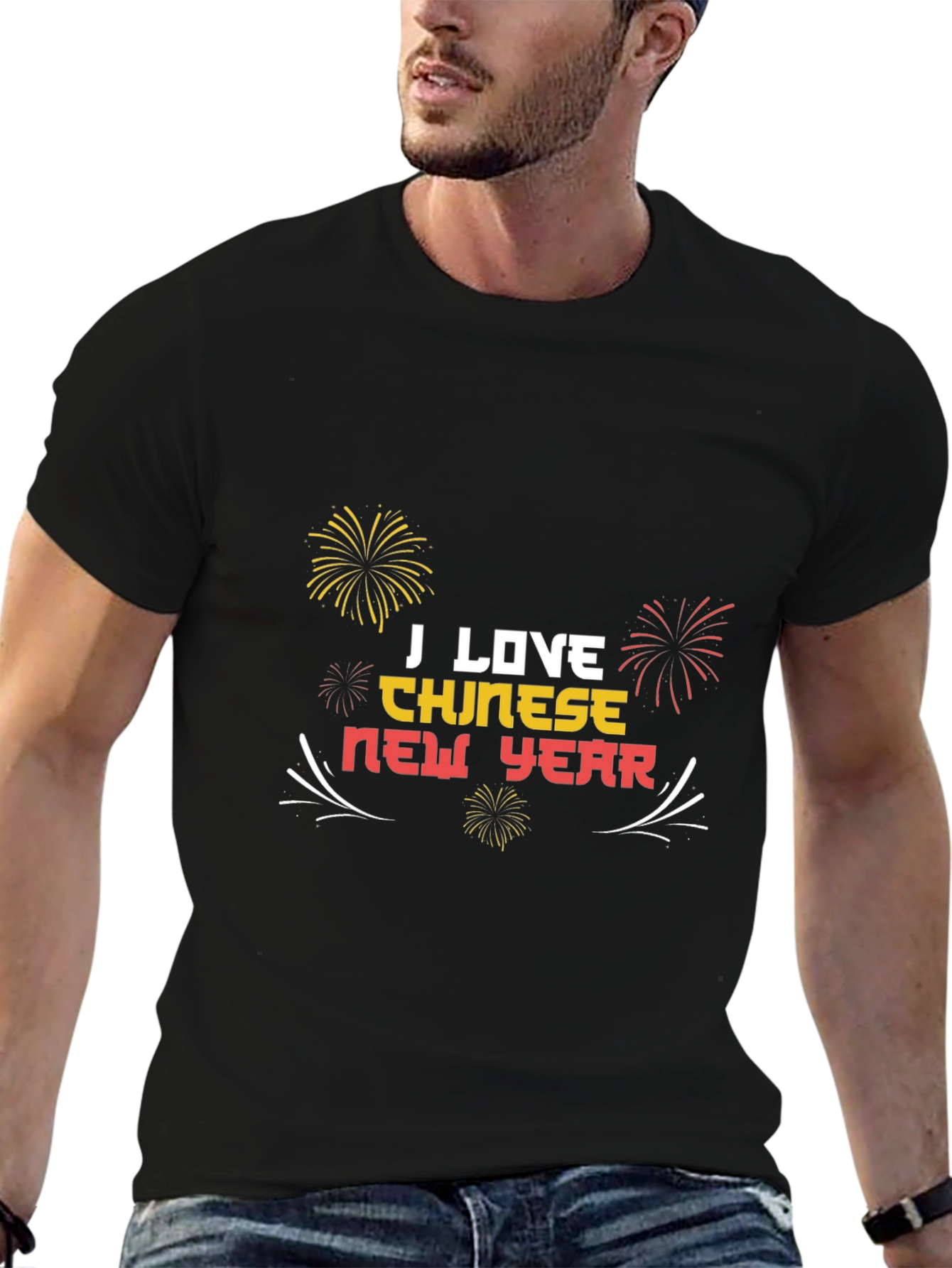 Chinese New Year Graphic Tee - Men's Black T-Shirt - 6