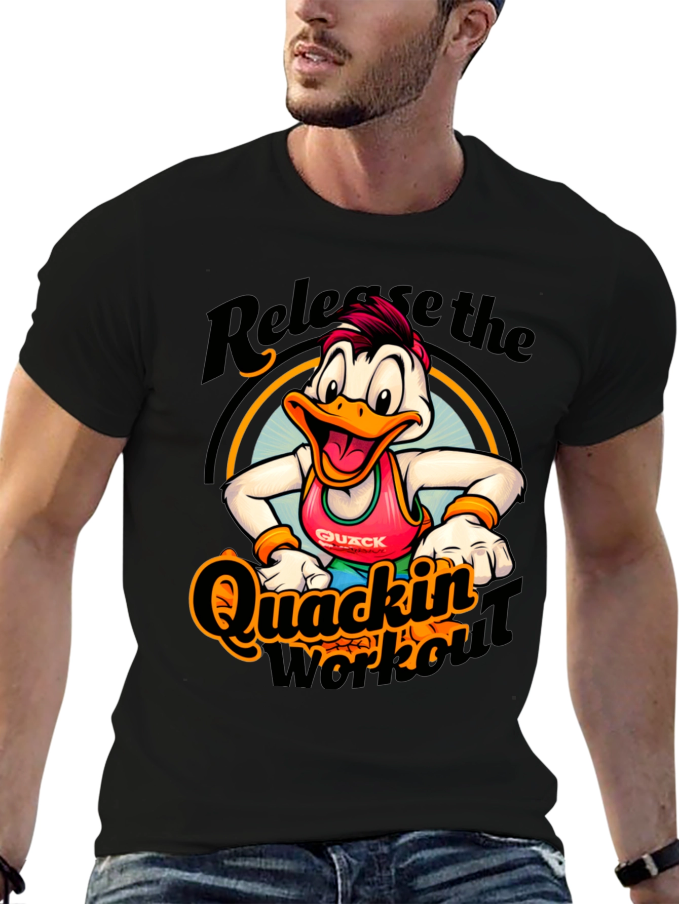 Black Quackin' Workout T-Shirt - Release the Quack! view 6