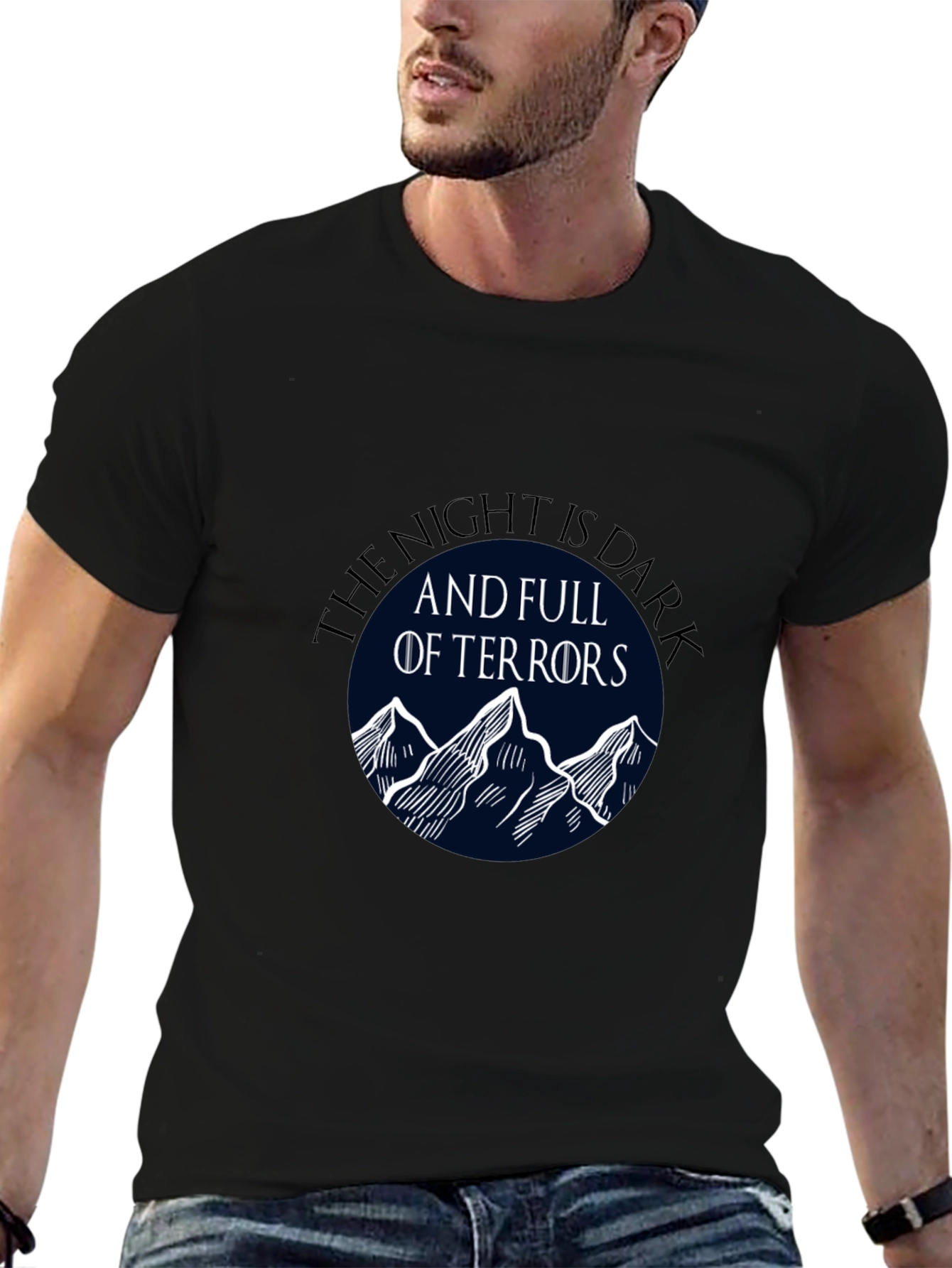 Black The Night Is Dark T-Shirt view 6