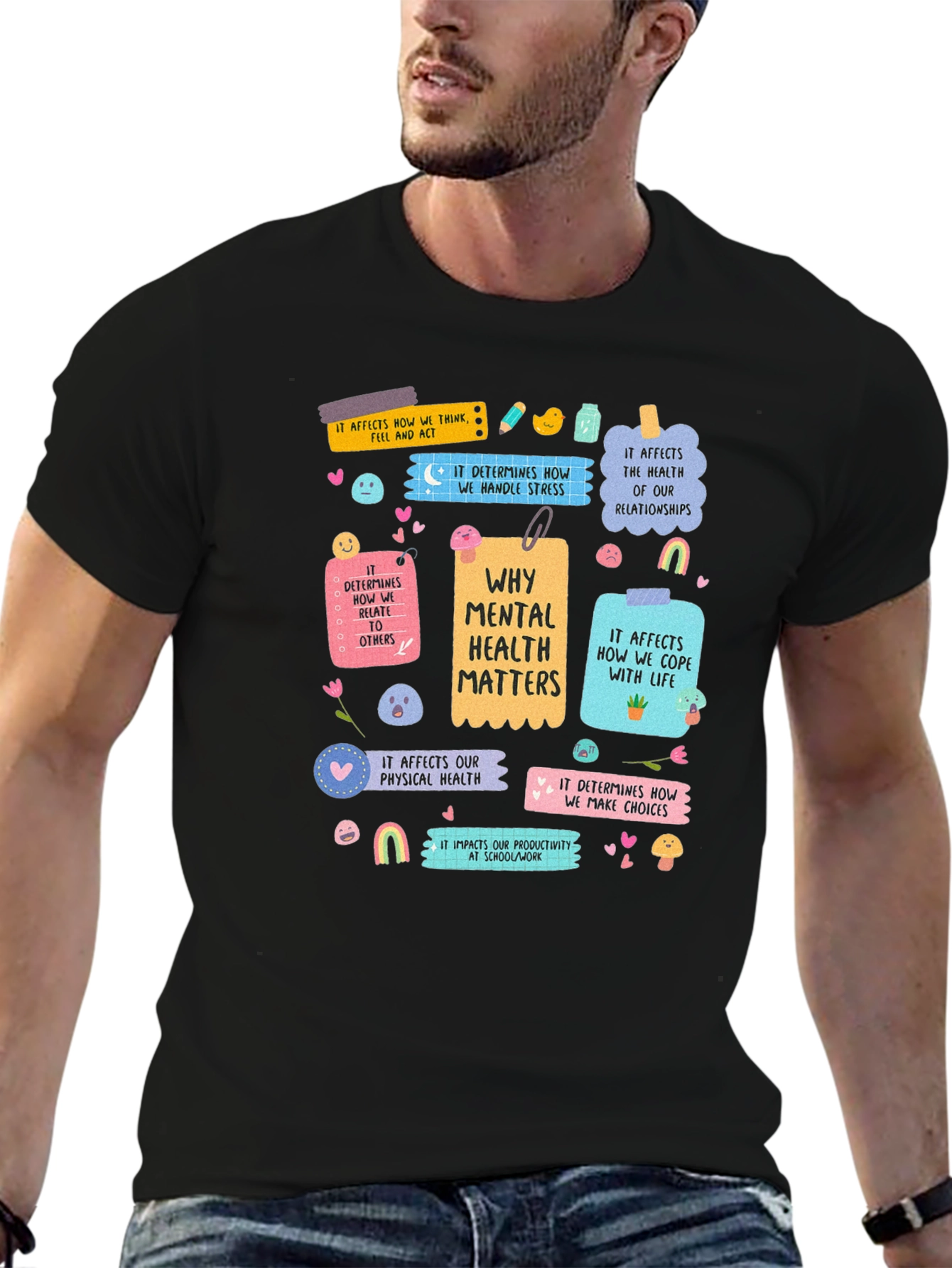 Black Mental Health Matters Graphic T-Shirt view 6