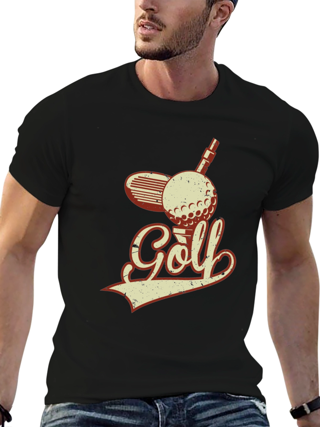 Vintage Golf T-Shirt - Retro Golf Ball and Club Design - 6