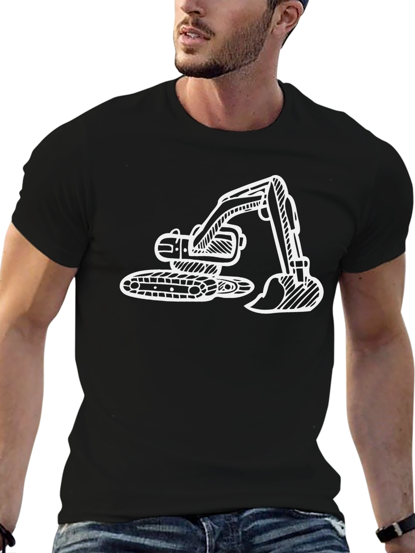 Excavator Graphic Tee - Construction Vehicle Design - 6