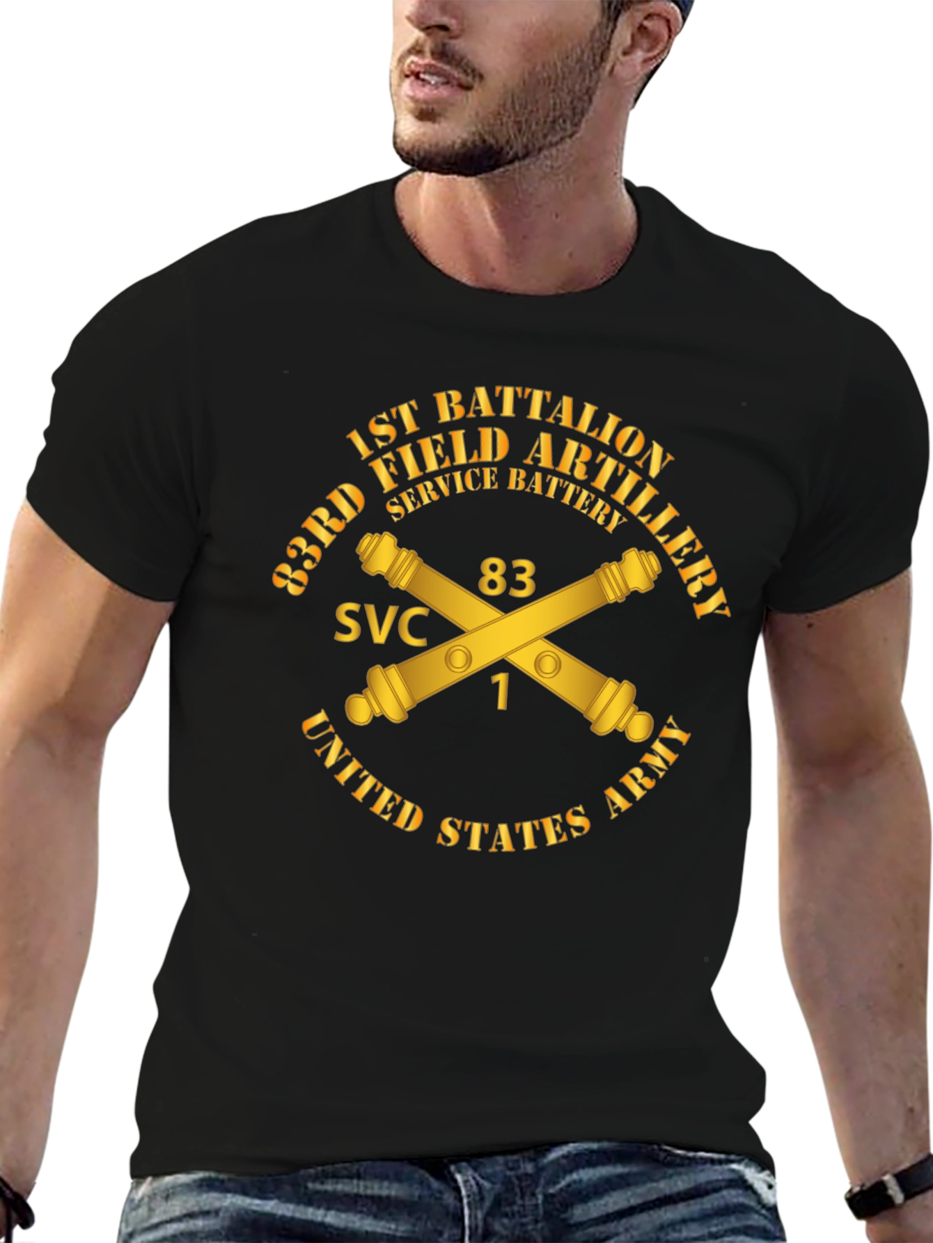 Black 83rd Field Artillery T-Shirt - United States Army Tee view 6