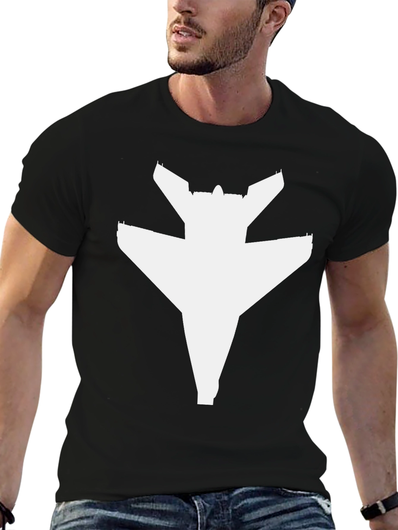 Black Jet Fighter Graphic T-Shirt - Black view 6