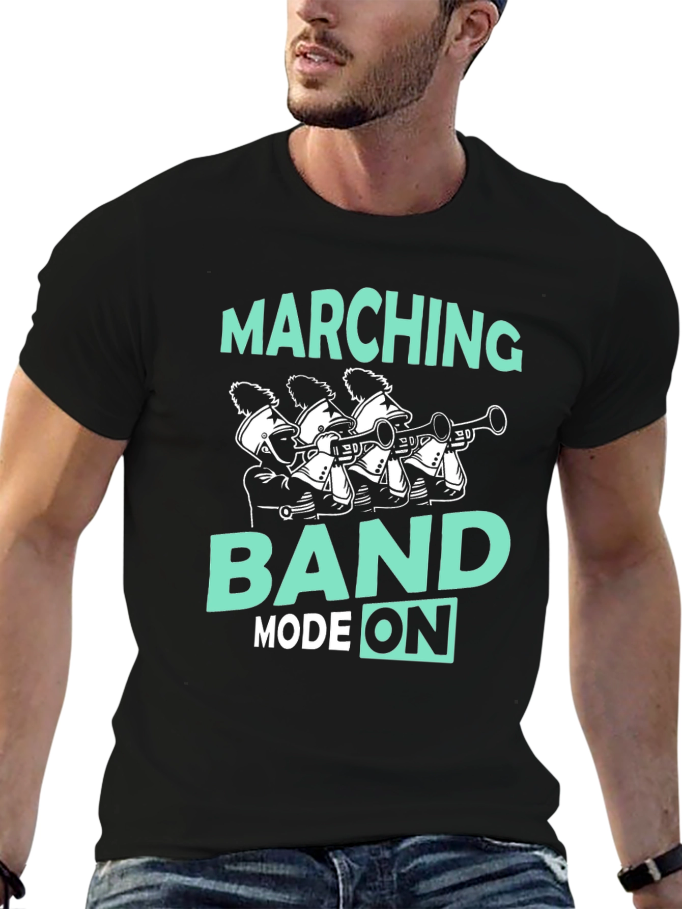 Black Marching Band Mode On T-Shirt view 6