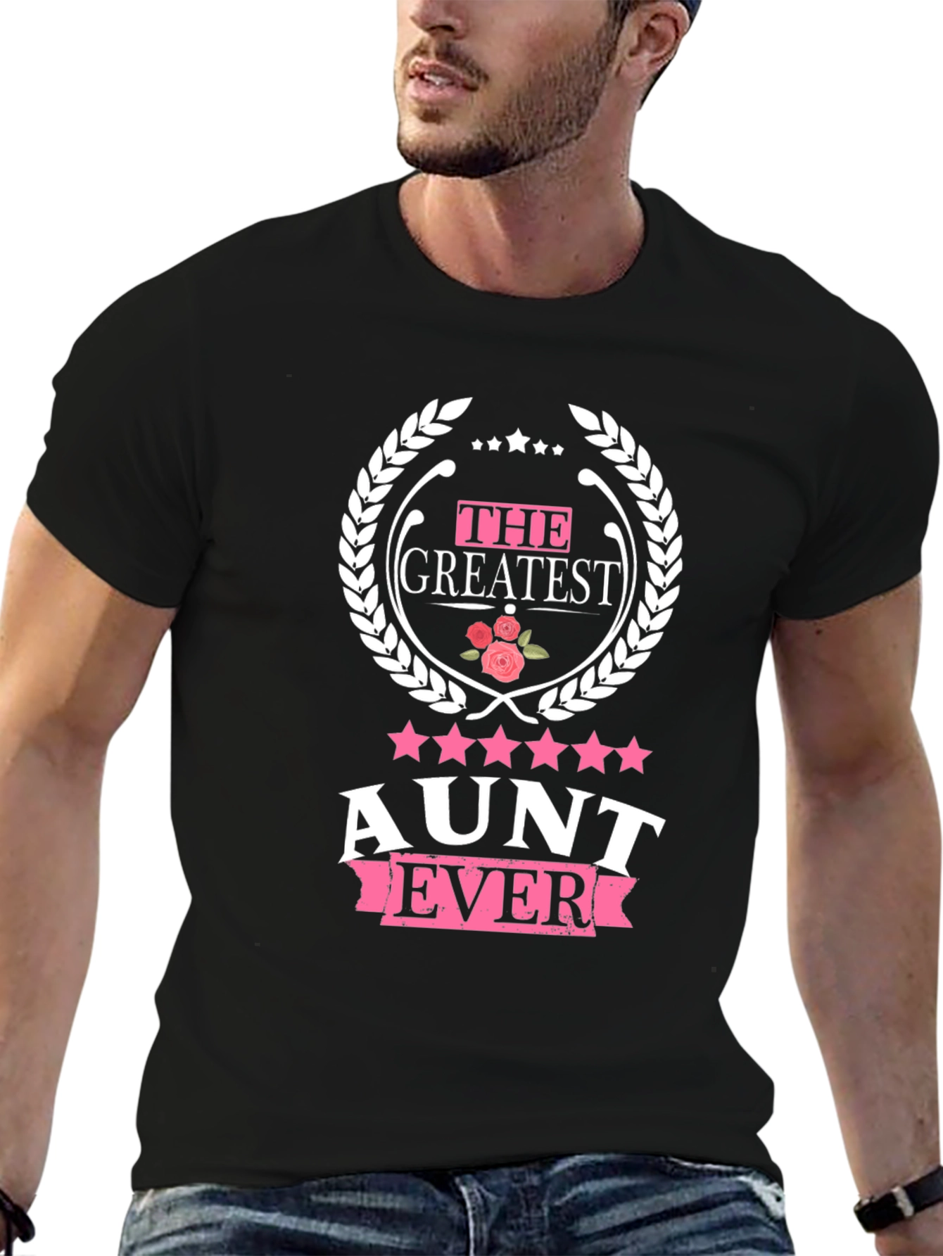 Black Greatest Aunt Ever Black T-Shirt view 6