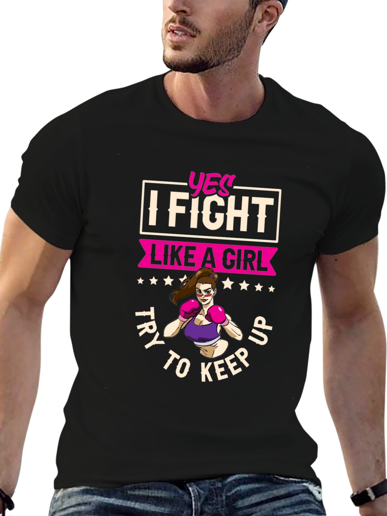 Black I Fight Like A Girl Graphic Tee view 6
