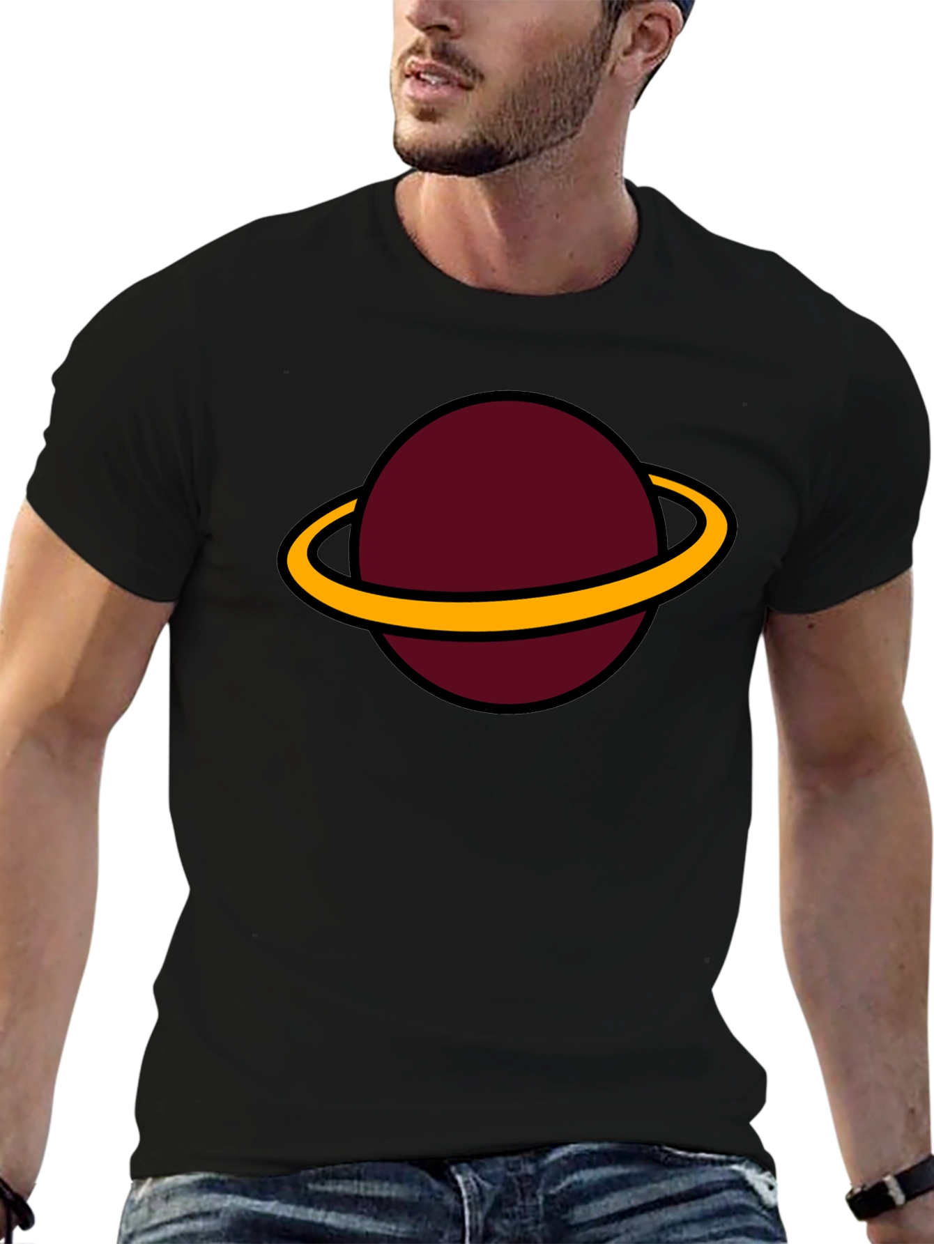 Black Planet Saturn Graphic Tee - Classic Black view 6