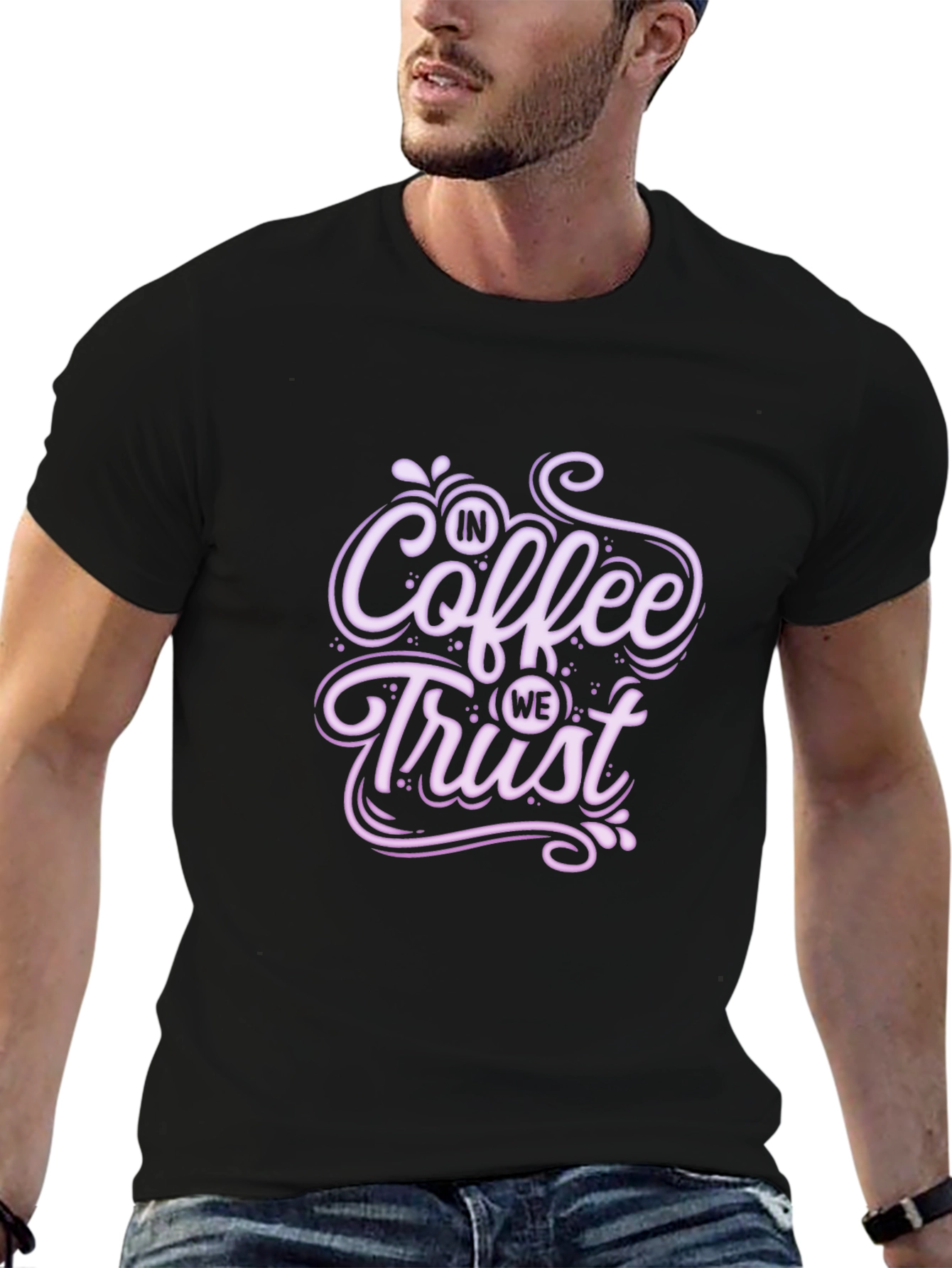 Black Coffee Trust Tee - Soft Black T-Shirt view 6