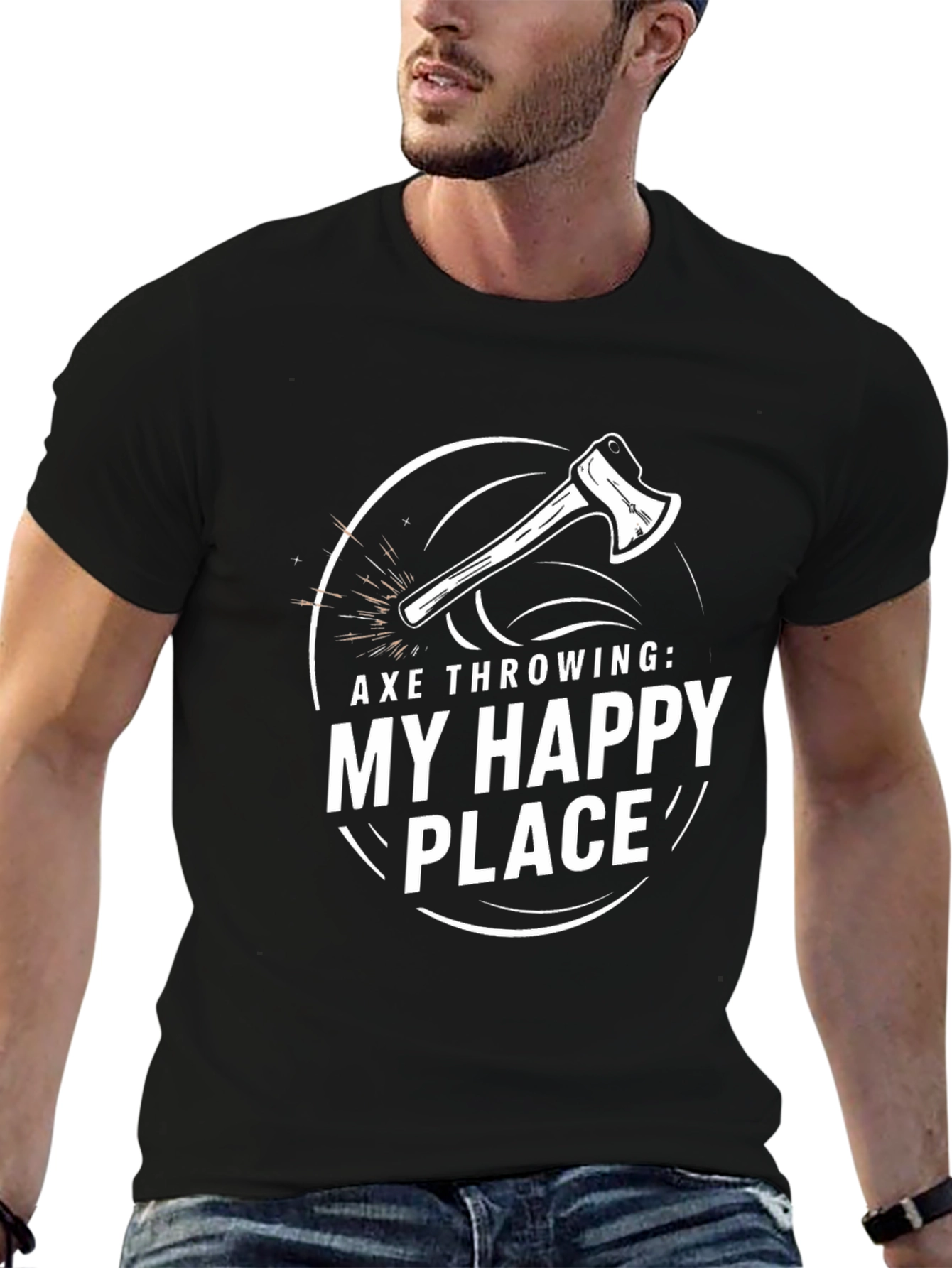 Black Axe Throwing: My Happy Place Graphic T-Shirt view 6