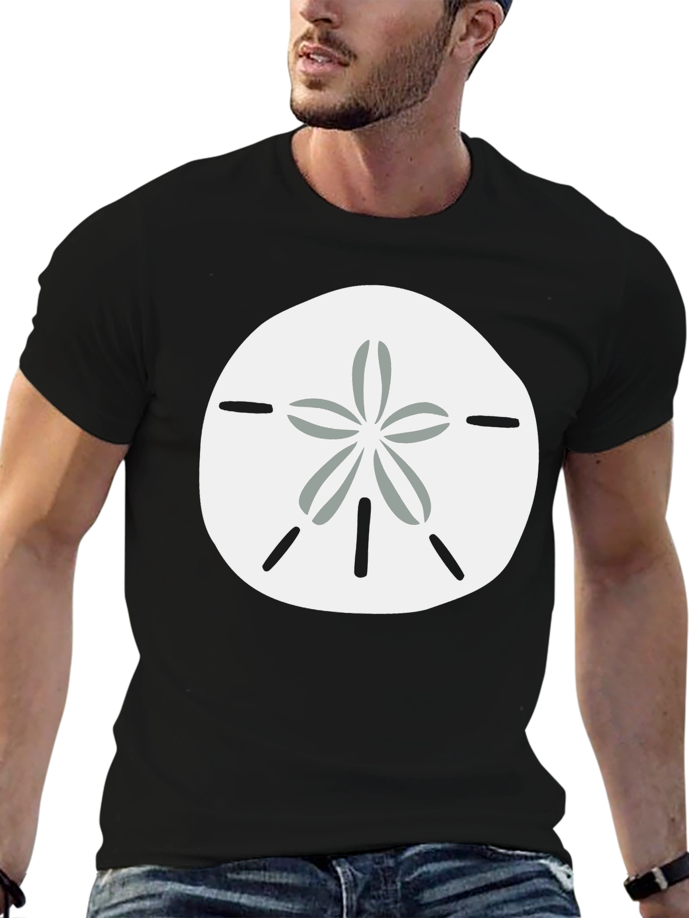 Black Sand Dollar Graphic Tee - Coastal Casual view 6