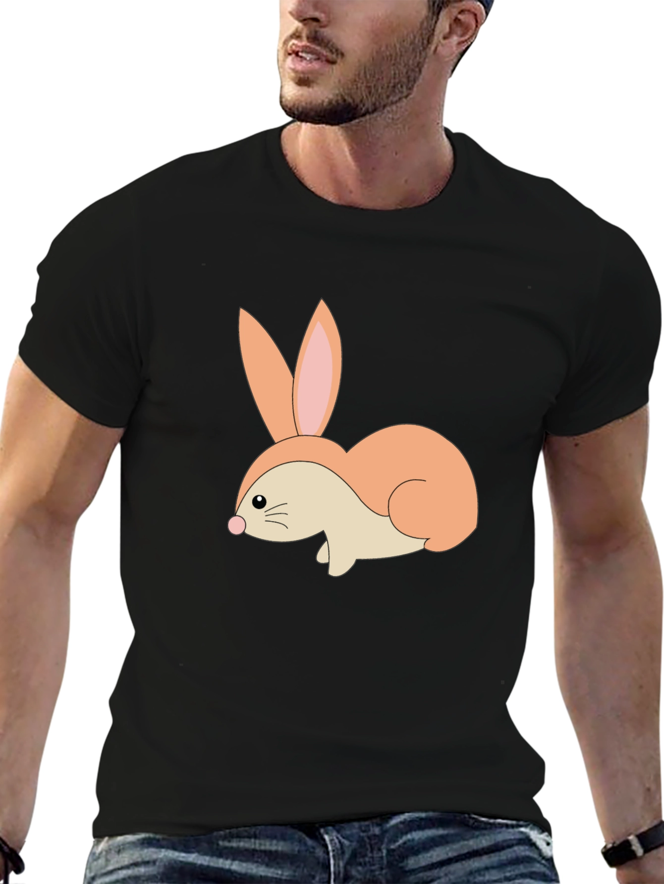 Black Bunny Graphic Tee - Soft Cotton Blend view 6