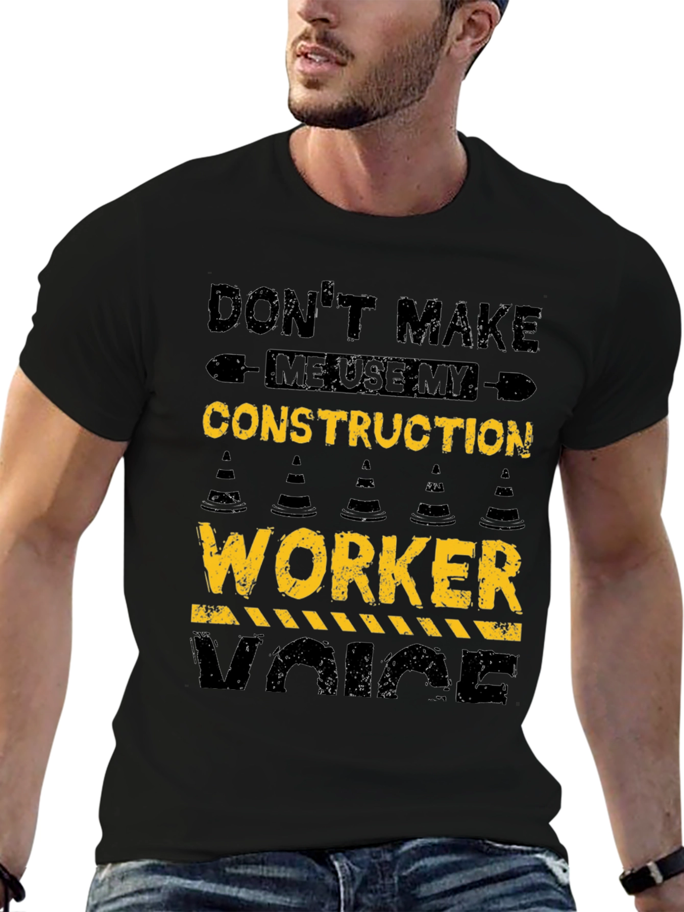 Black Construction Worker Voice T-Shirt view 6