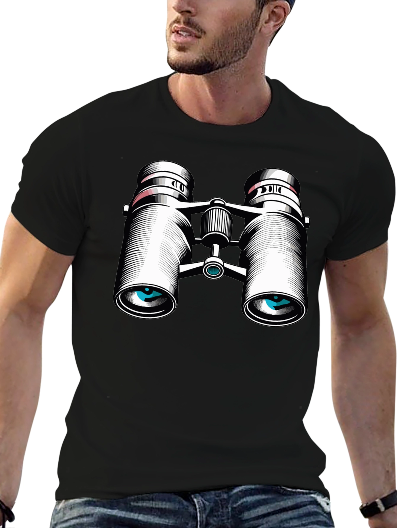 Black Binocular Vision Graphic Tee - Look Sharp! view 6