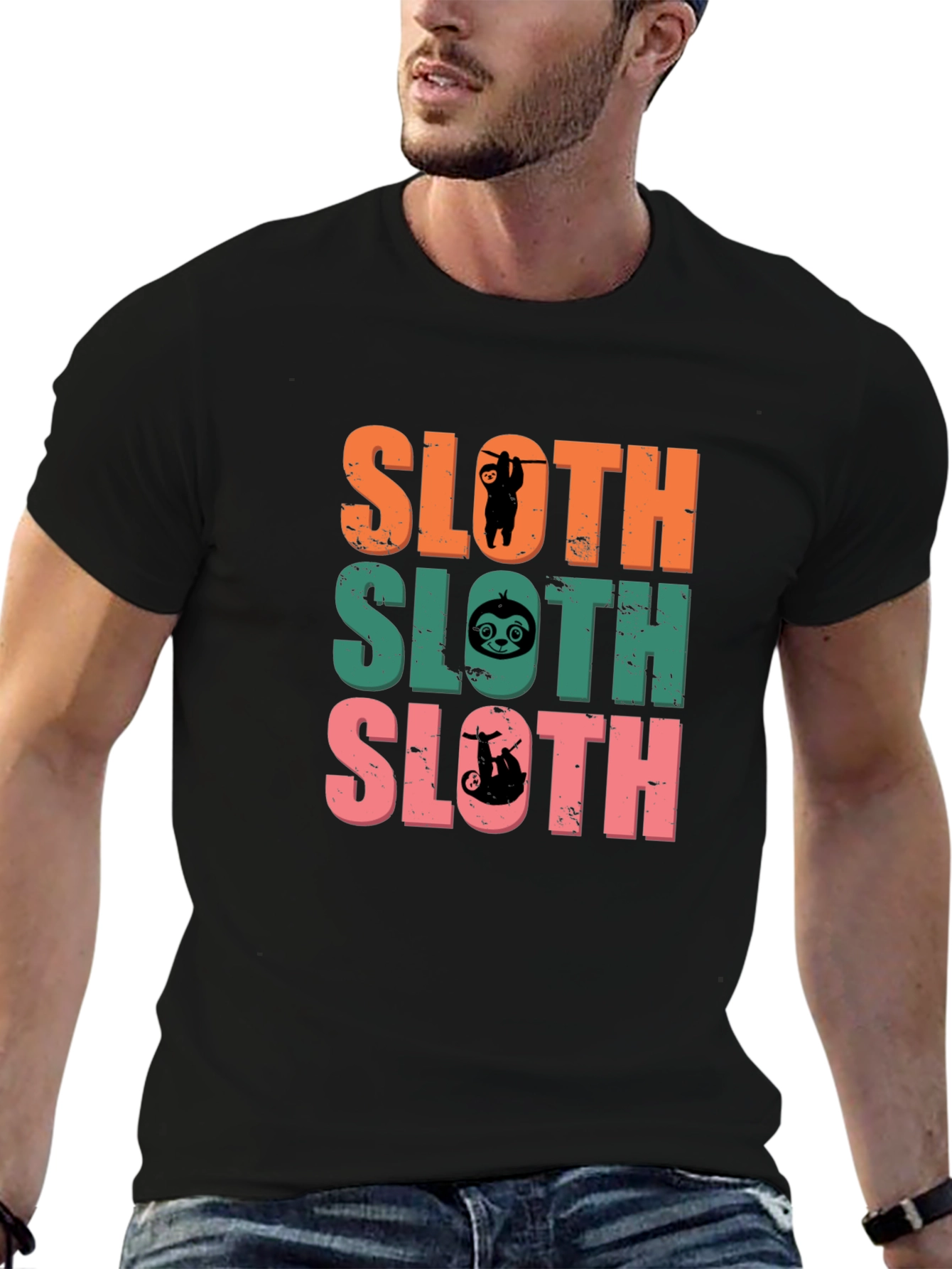 Black Sloth Graphic Print Tee - Fun & Quirky view 6