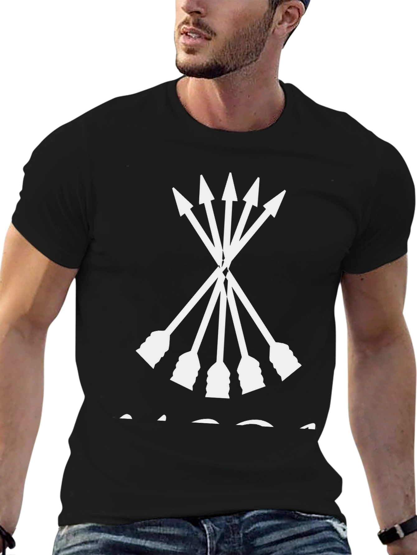 Black Arrows Graphic Black T-Shirt view 6