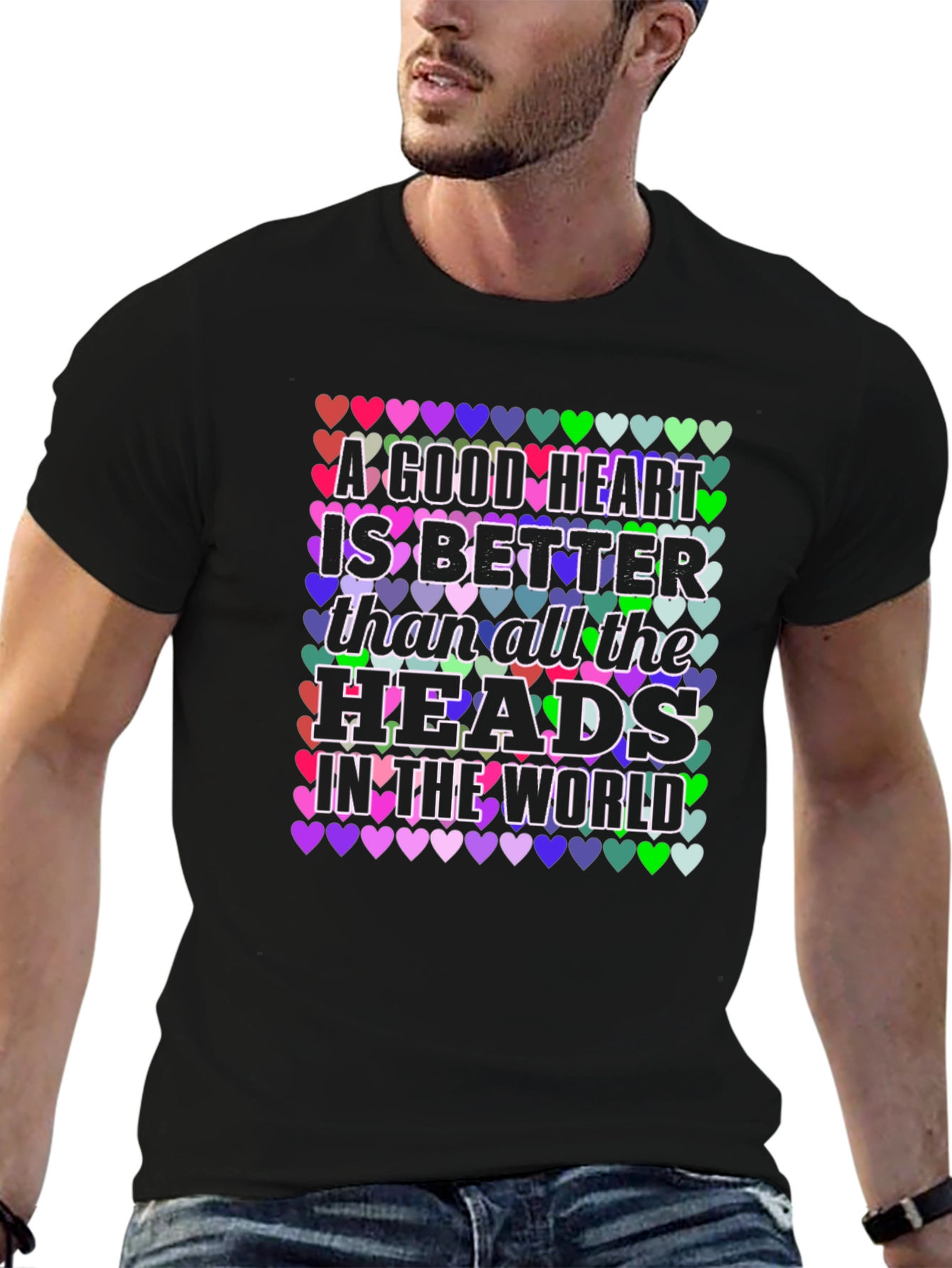 Black Good Heart T-Shirt view 6