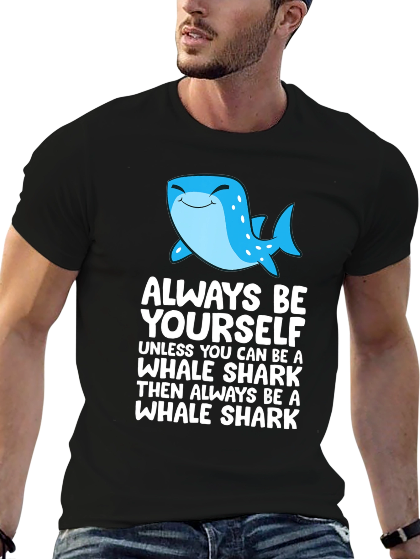 Black Whale Shark Graphic T-Shirt - Always Be Yourself Tee view 6