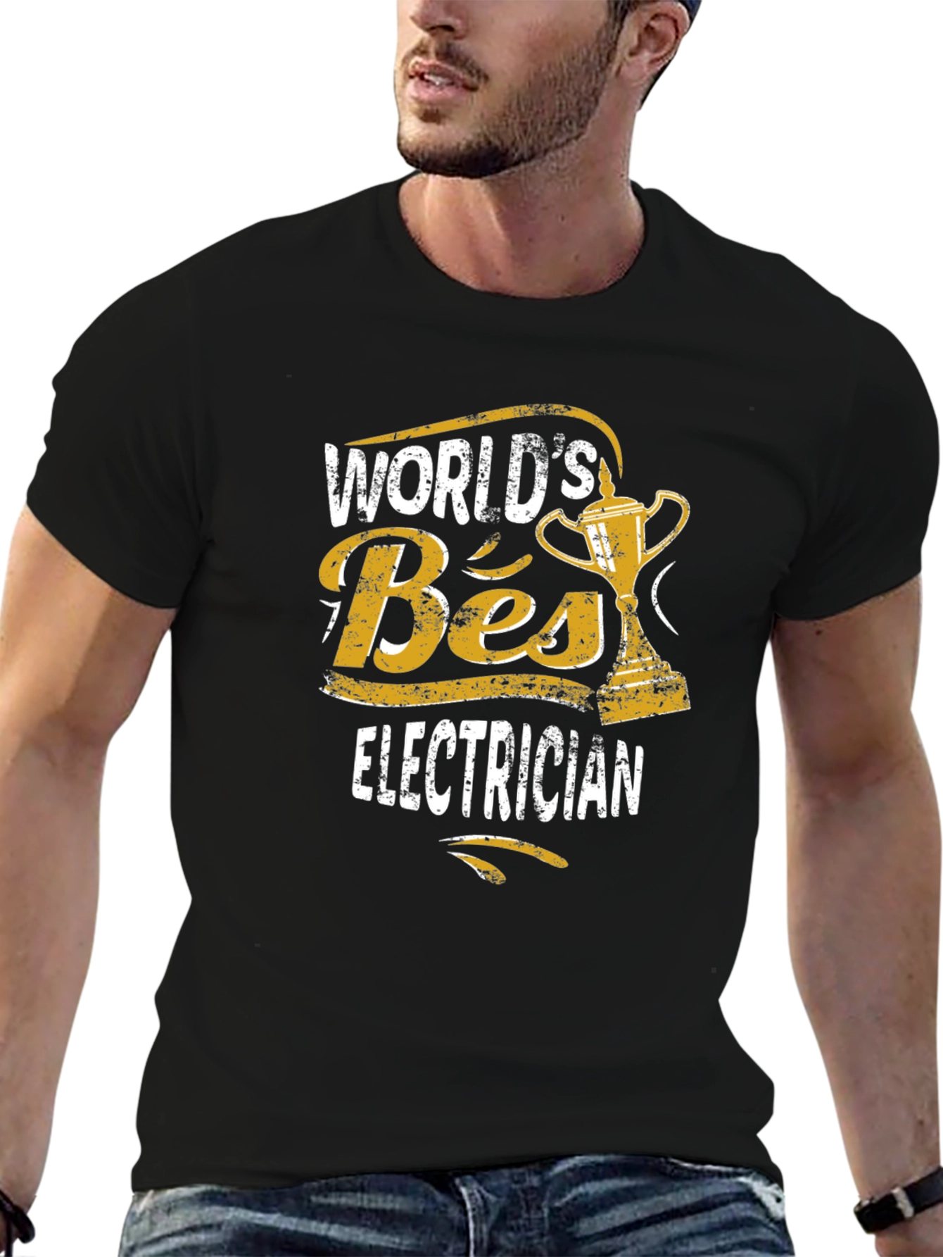 Black World's Best Electrician T-Shirt view 6