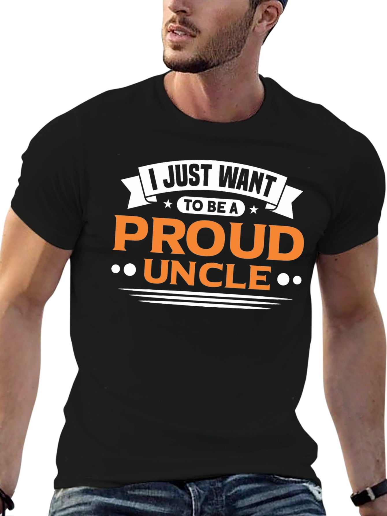 Black Proud Uncle Graphic T-Shirt - Black view 6