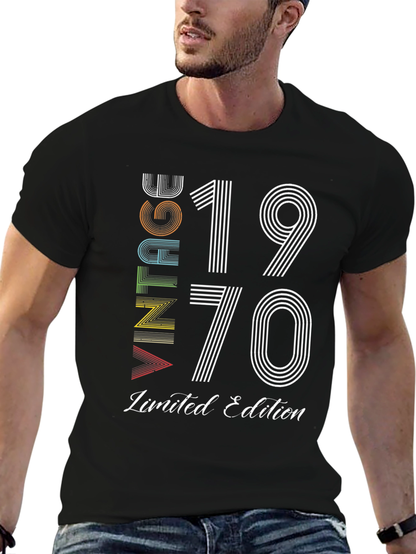 Black Vintage 1970 Limited Edition Graphic T-Shirt view 6