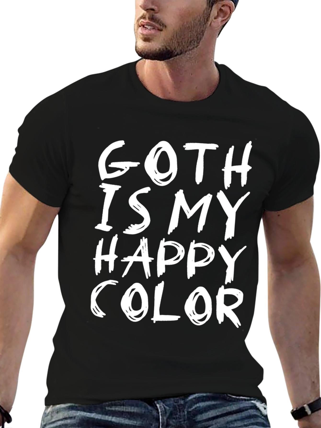 Black Goth Is My Happy Color Black T-Shirt view 6