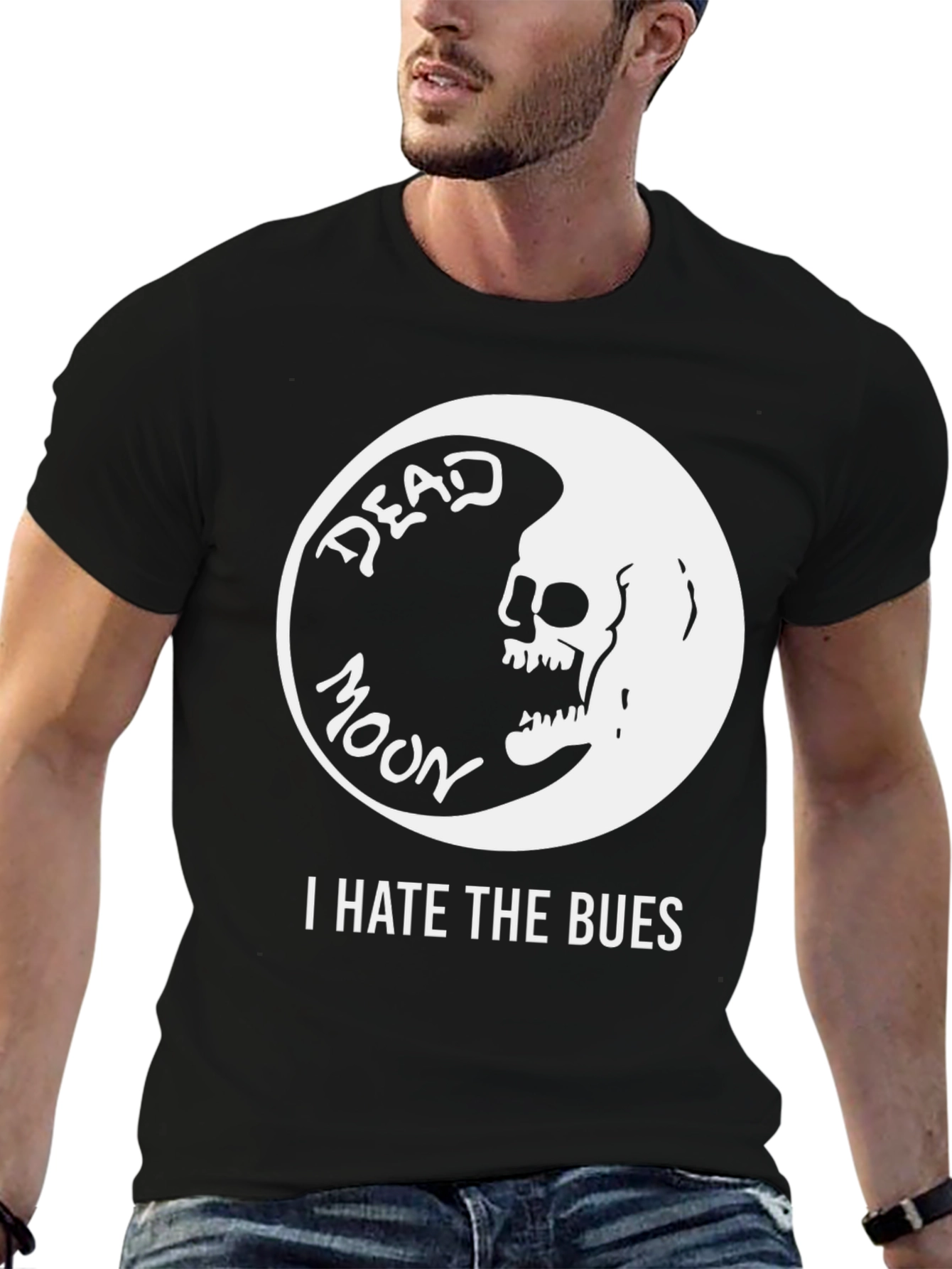 Black Dead Moon T-Shirt - I Hate The Bues view 6