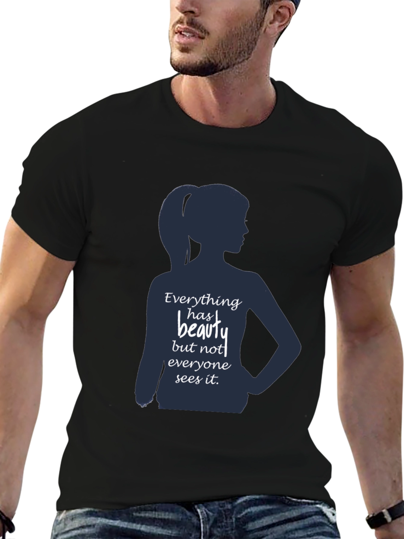 Black Beauty Silhouette Graphic T-Shirt - Inspirational Design view 6