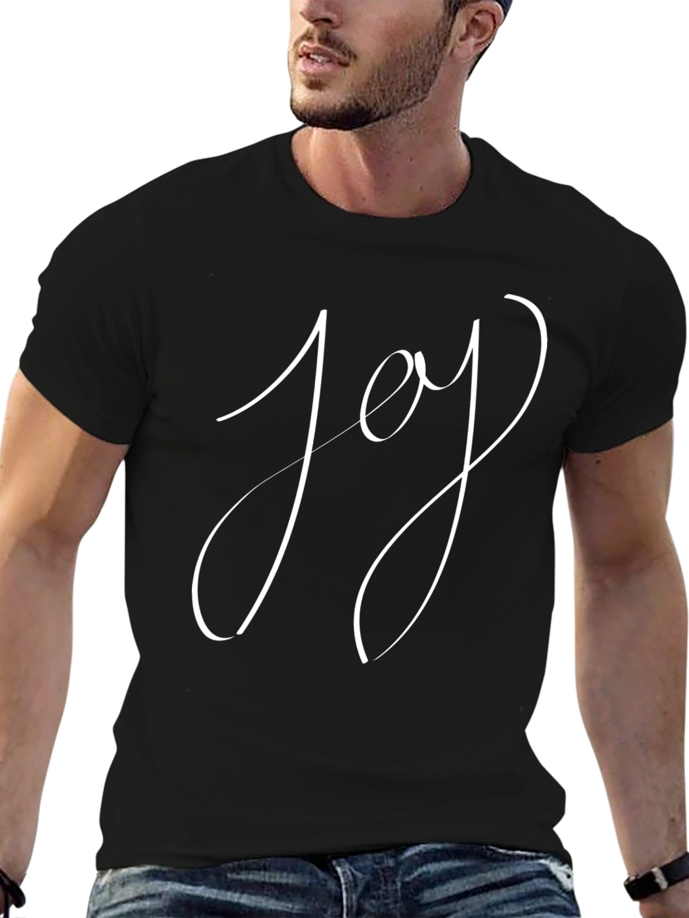 Black Joy Graphic Tee - Stylish & Comfortable Black T-Shirt view 6