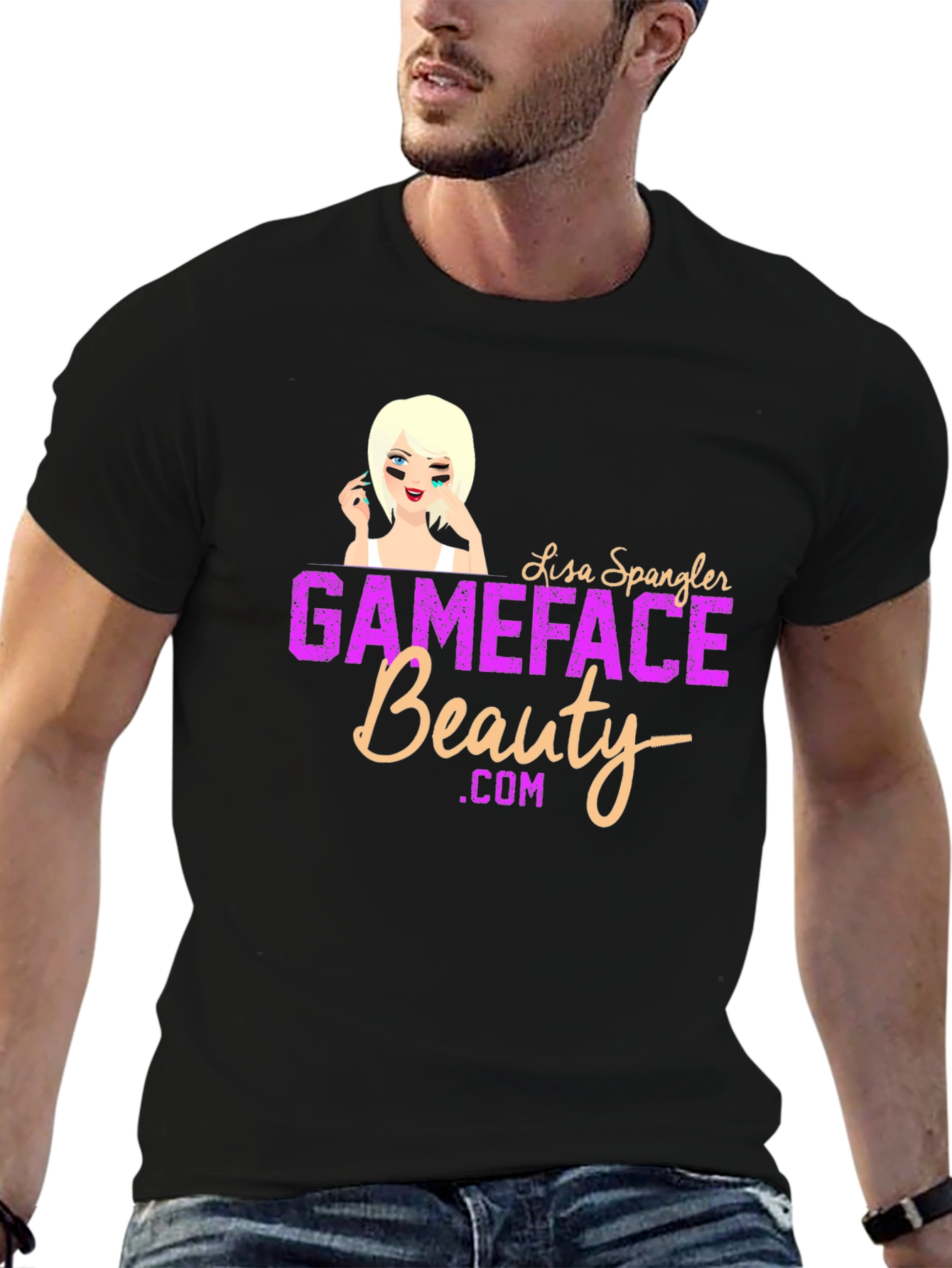 Black GameFace Beauty T-Shirt - Black, Graphic Tee view 6