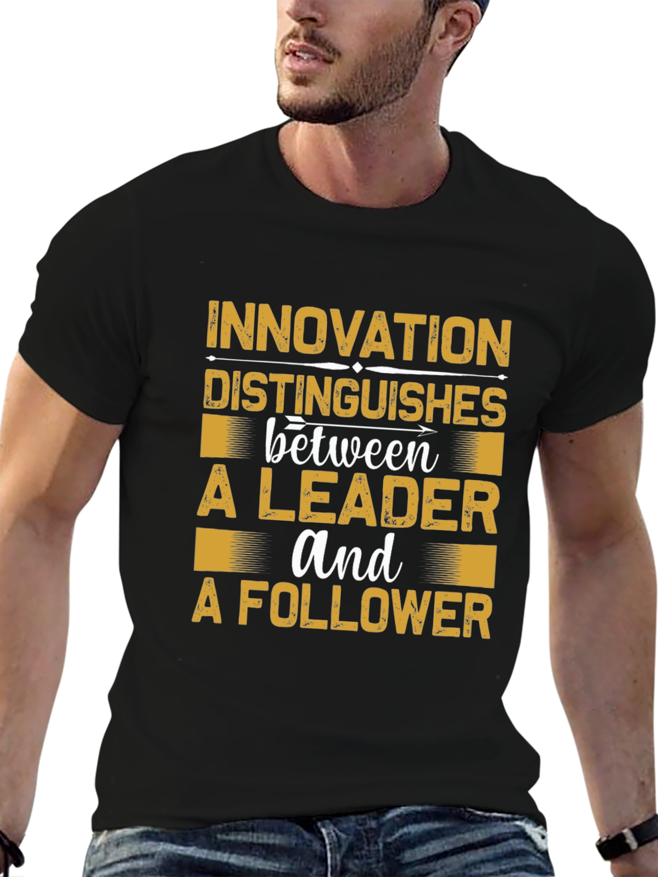 Black Innovation Leader Black Graphic Tee view 6