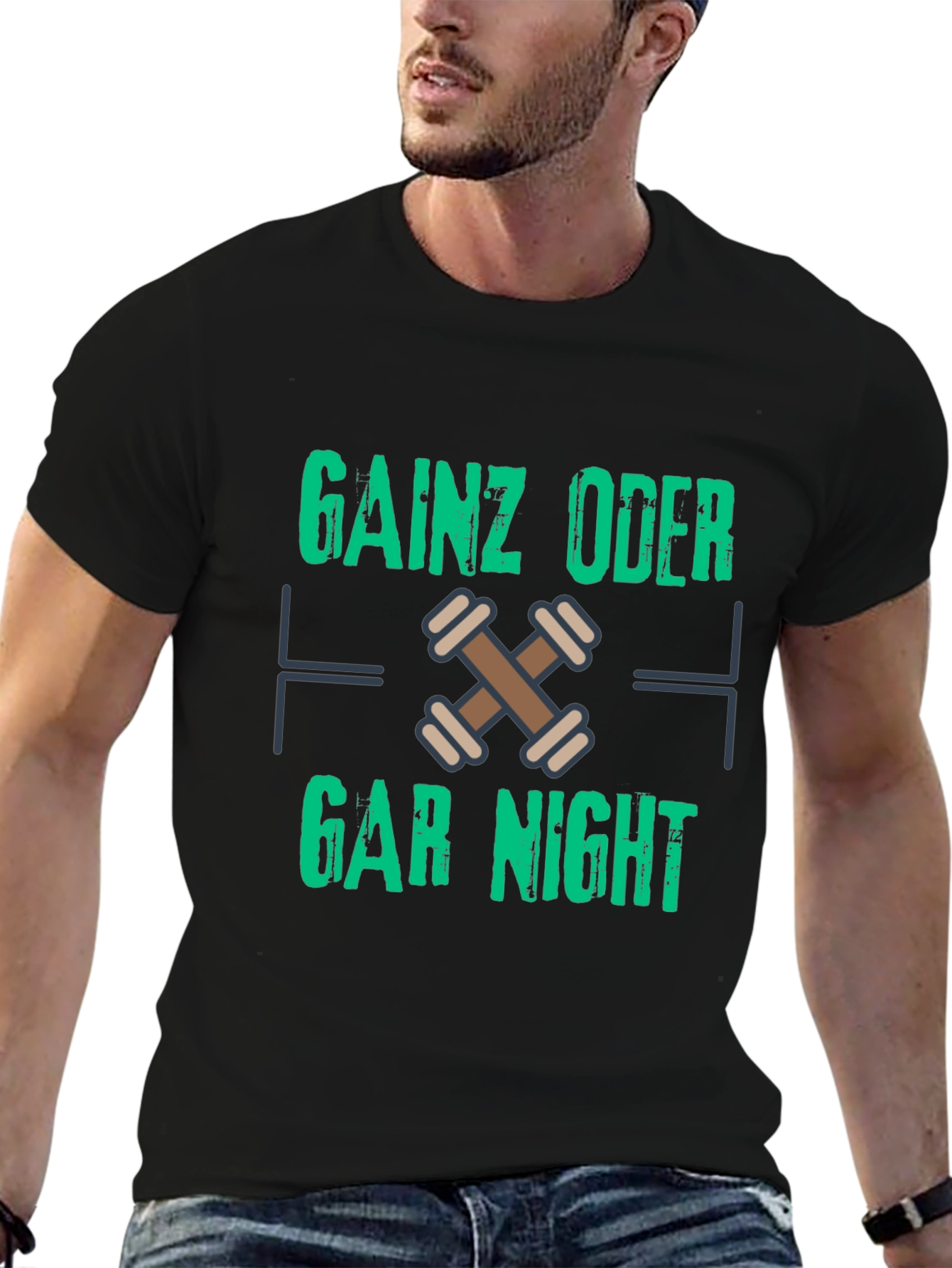 Black Gainz Oder Gar Nicht Black T-Shirt view 6