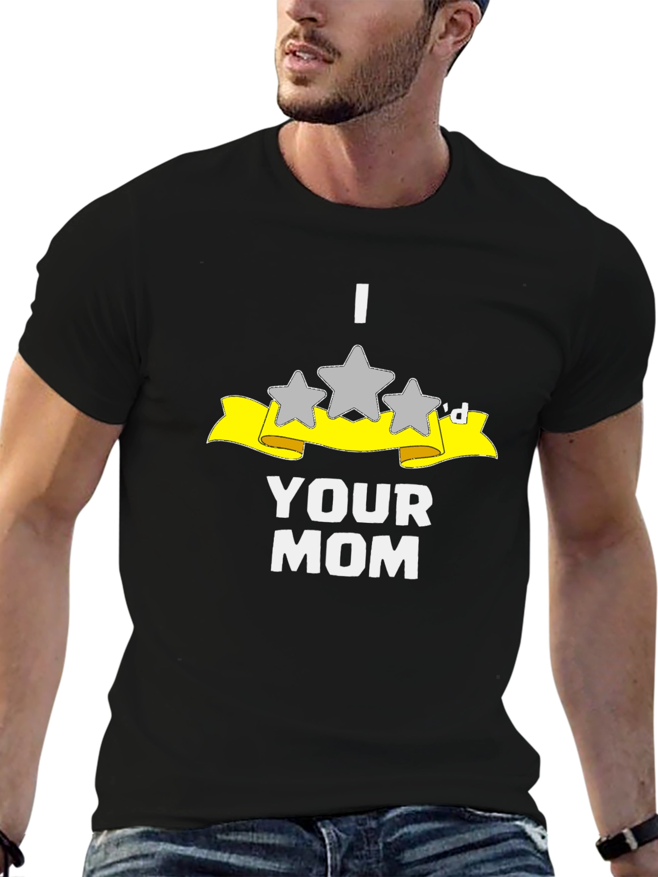 Black I Three Star'd Your Mom Funny T-Shirt view 6