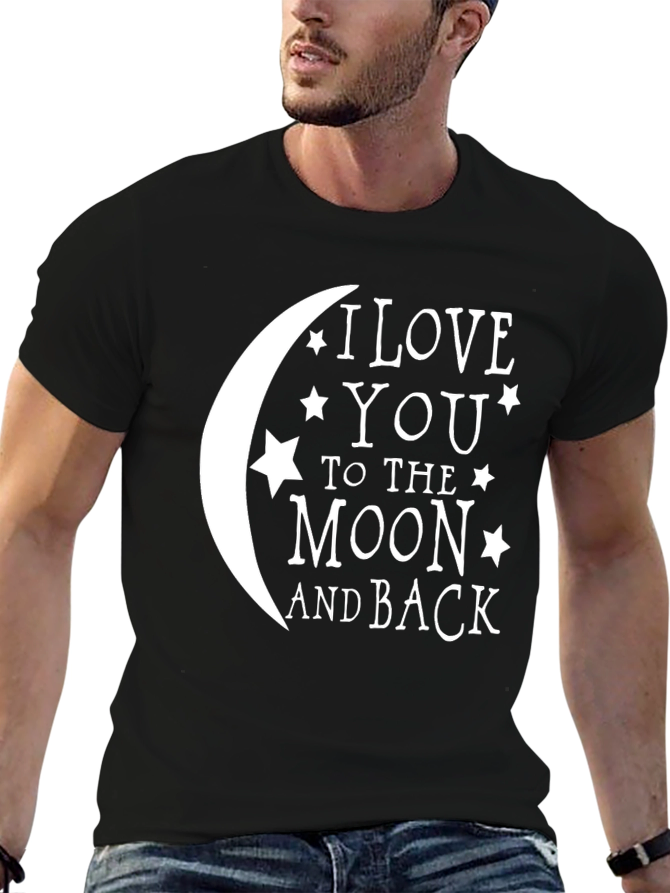Black I Love You to the Moon and Back Graphic Tee view 6
